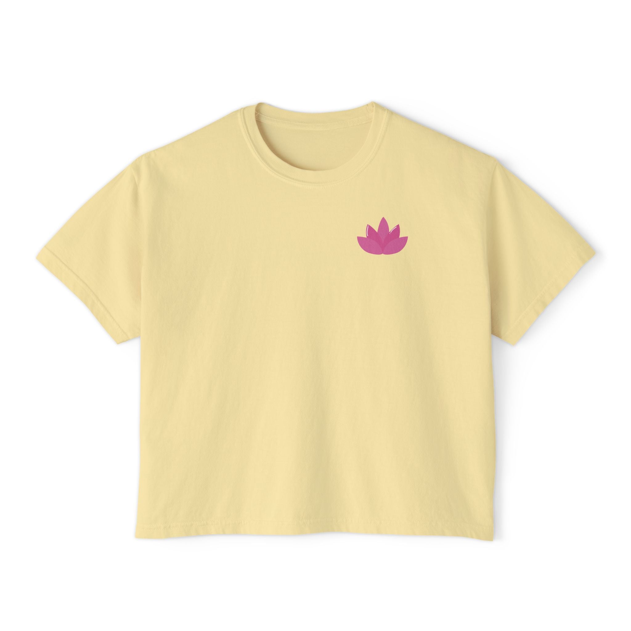 Yoga Time Women's Boxy Tee  Cute Lotus & Yoga Poses Graphic Shirt