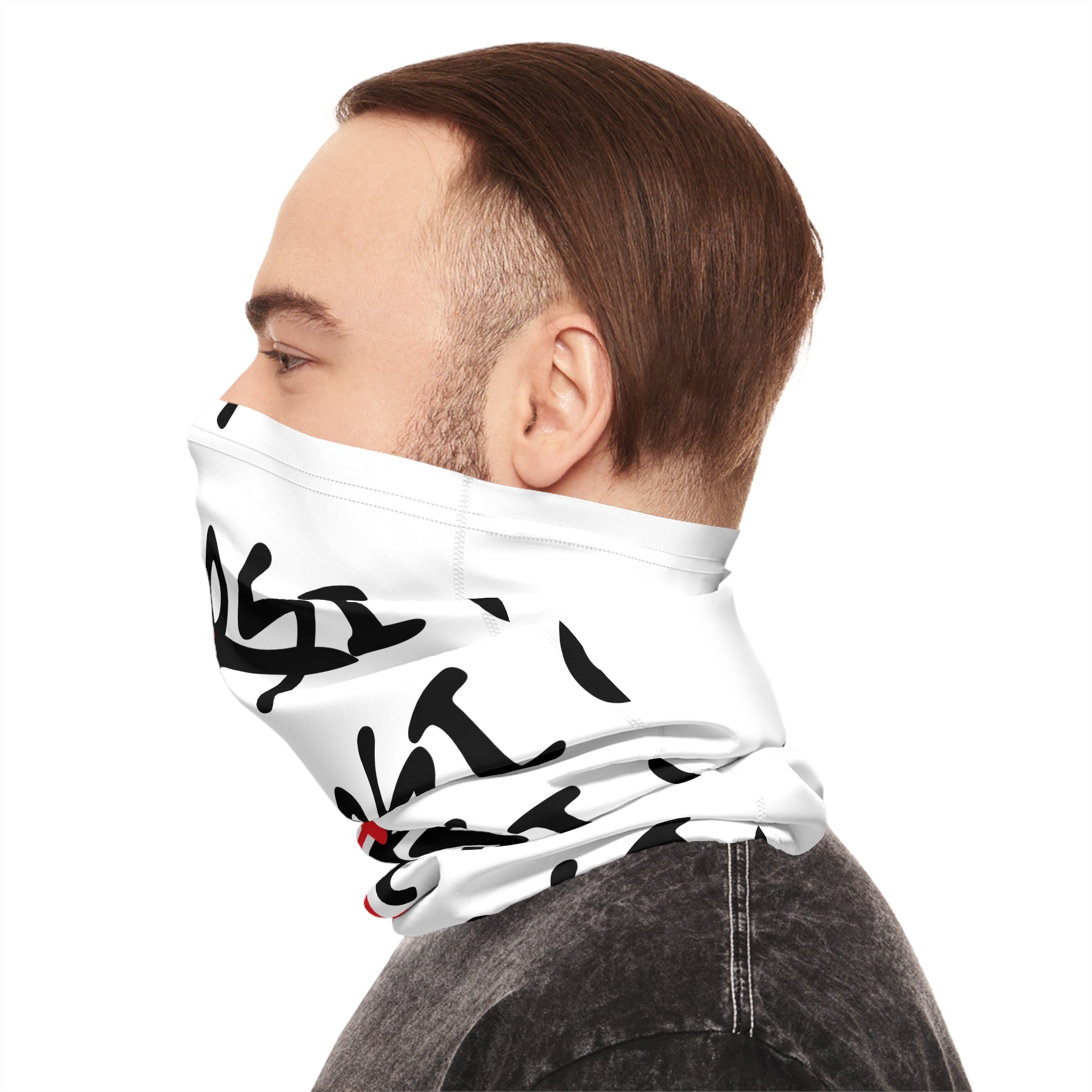Anarchy Script Neck Gaiter — Red Anarchy A Pattern Lightweight Face Covering