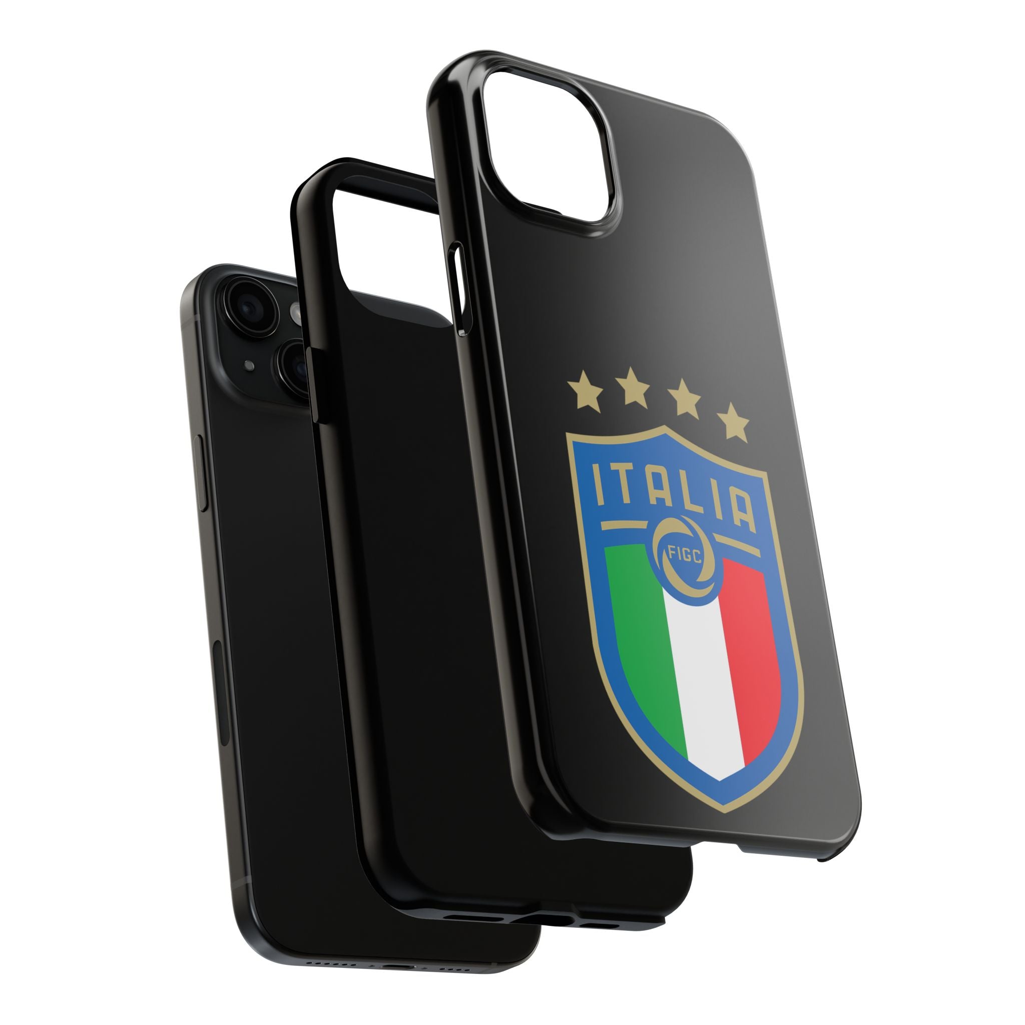 Italia Shield Tough Phone Case  Italian Flag Soccer Crest with Four Stars