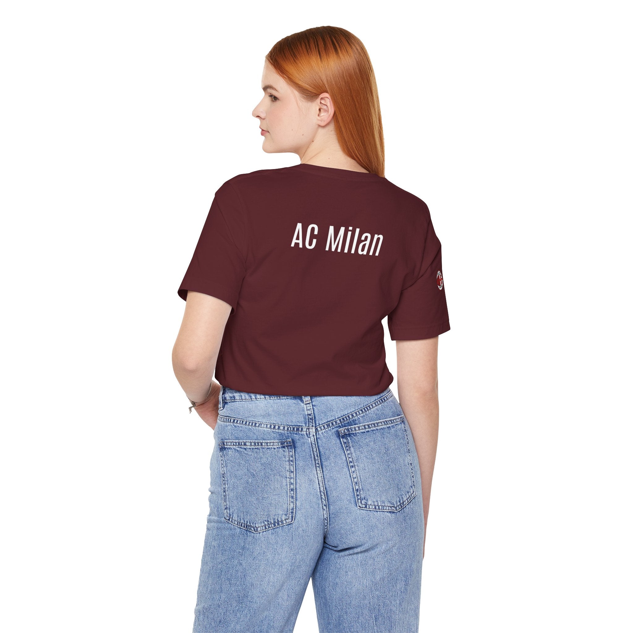 AC Milan Crest T-Shirt Minimal Soccer Tee with 'AC Milan' Back Print