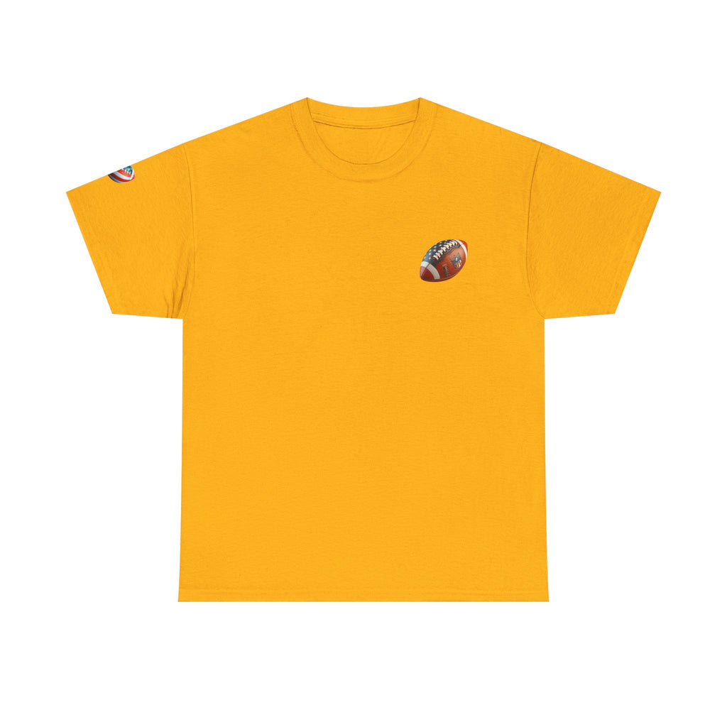 Skull Helmet Football Tee — Grunge Athletic Graphic T‑Shirt