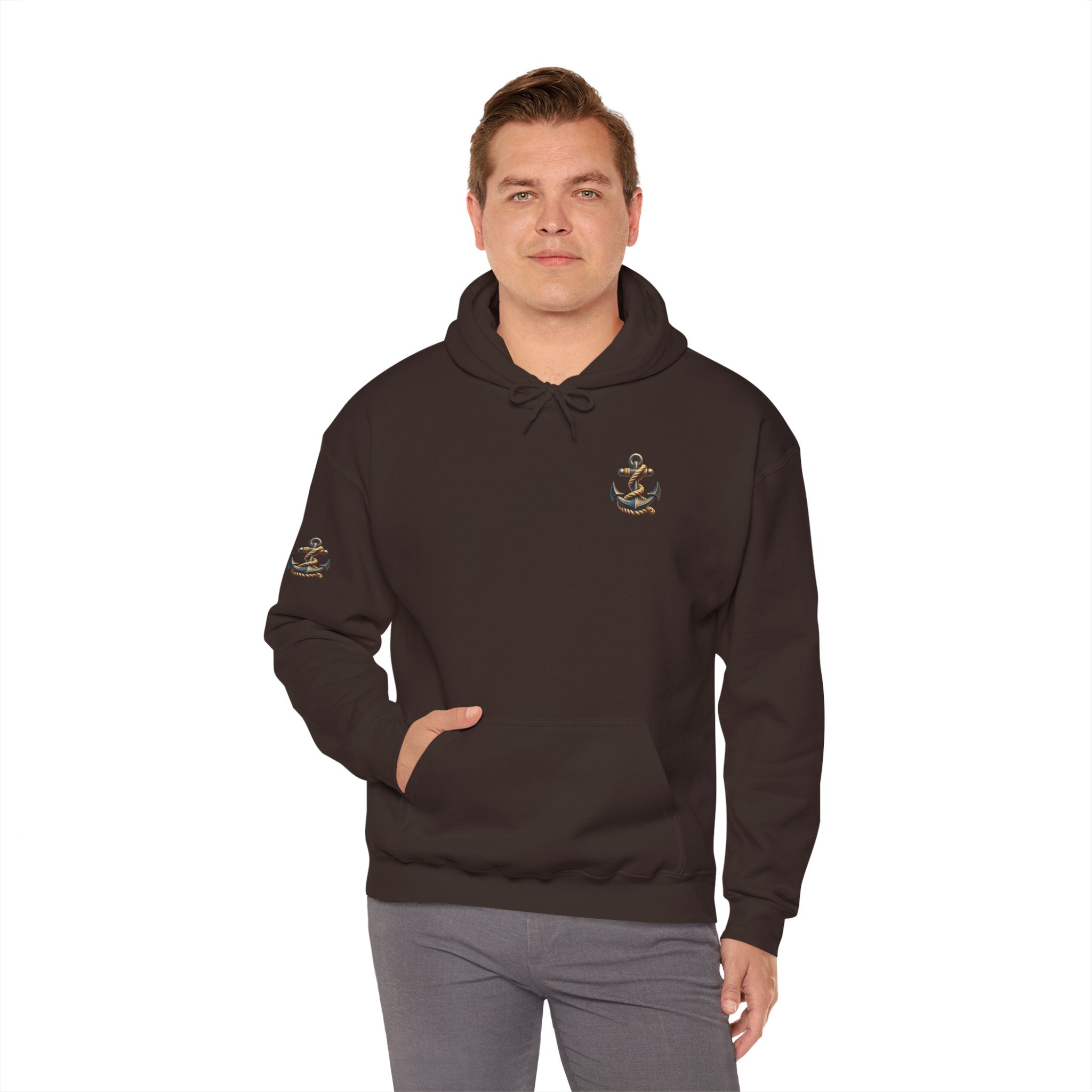 Pirate Skull Anchor Hoodie  Nautical Skull & Crossbones Pullover