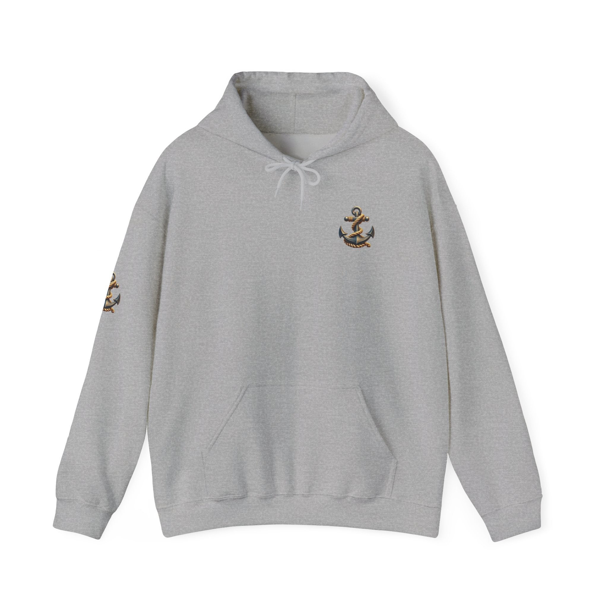 Pirate Skull Anchor Hoodie  Nautical Skull & Crossbones Pullover