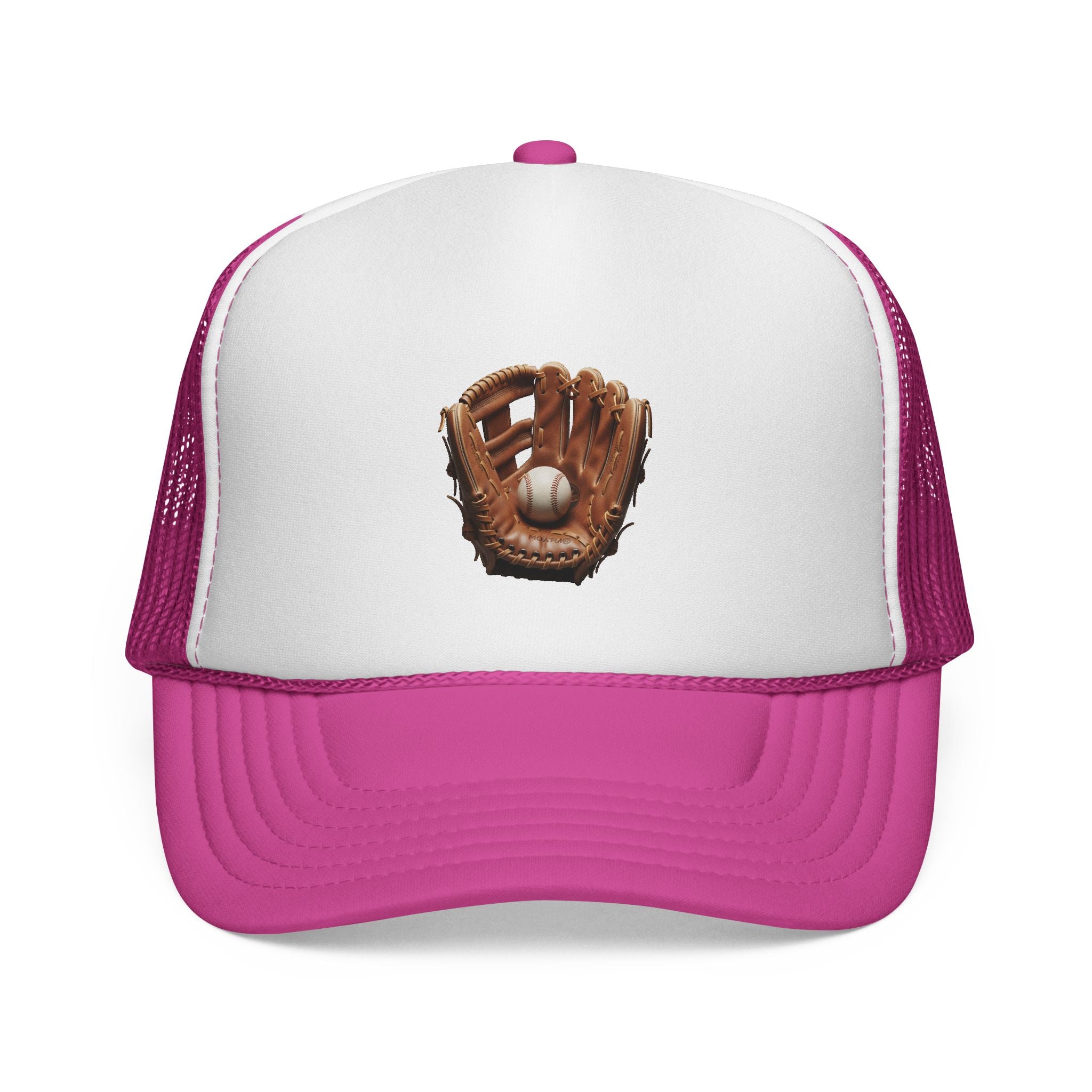 Baseball Glove Trucker Cap  Vintage Glove & Ball Mesh Hat