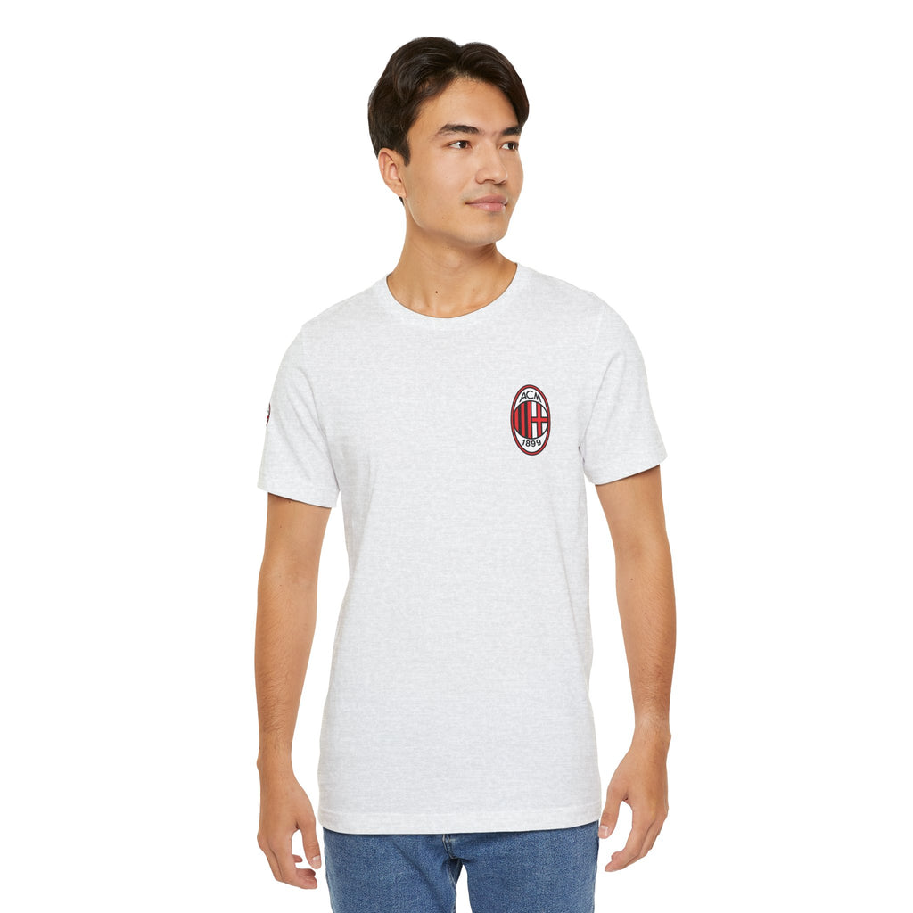 AC Milan Crest T-Shirt Minimal Soccer Tee with 'AC Milan' Back Print