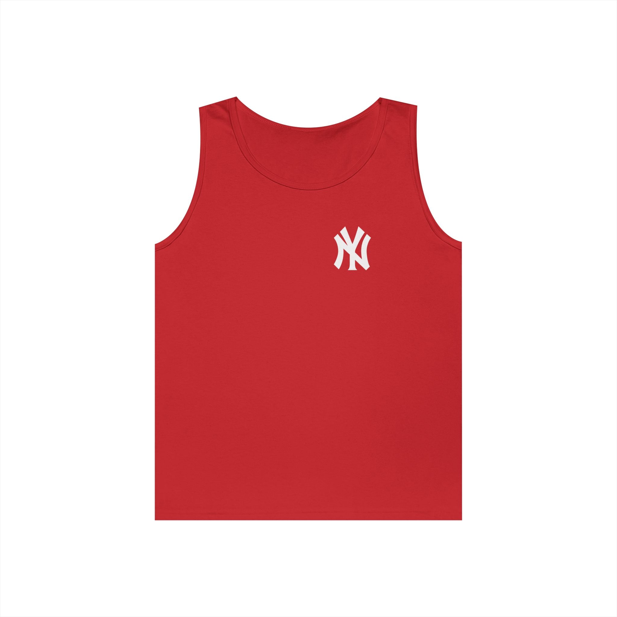 NYC Brooklyn Tank Top  Minimal Yankees Logo Front, Red NYC Back Streetwear