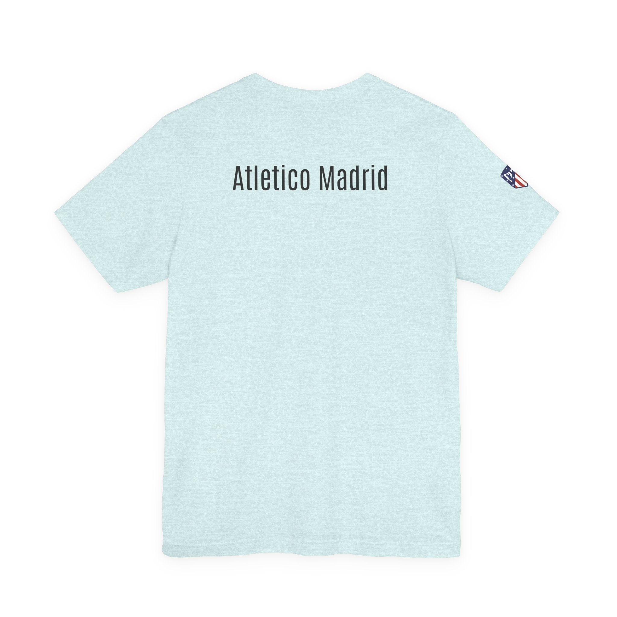 Atletico Madrid Shield T-Shirt Front Chest & Sleeve Logo Soccer Tee