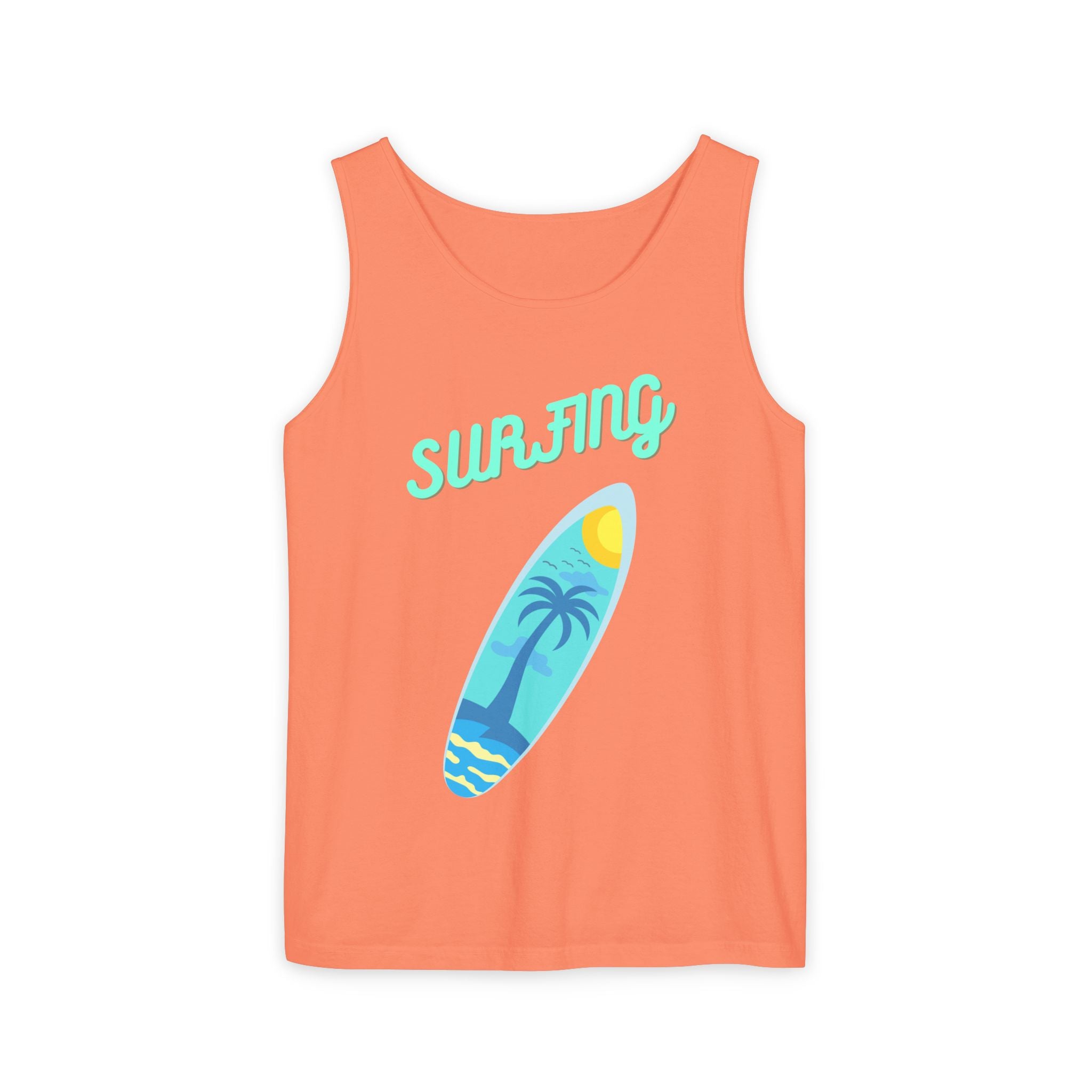 Surfing Graphic Tank Top Tropical Surfboard Beach Vibes