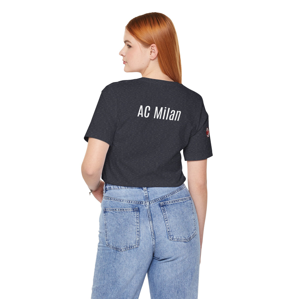 AC Milan Crest T-Shirt Minimal Soccer Tee with 'AC Milan' Back Print