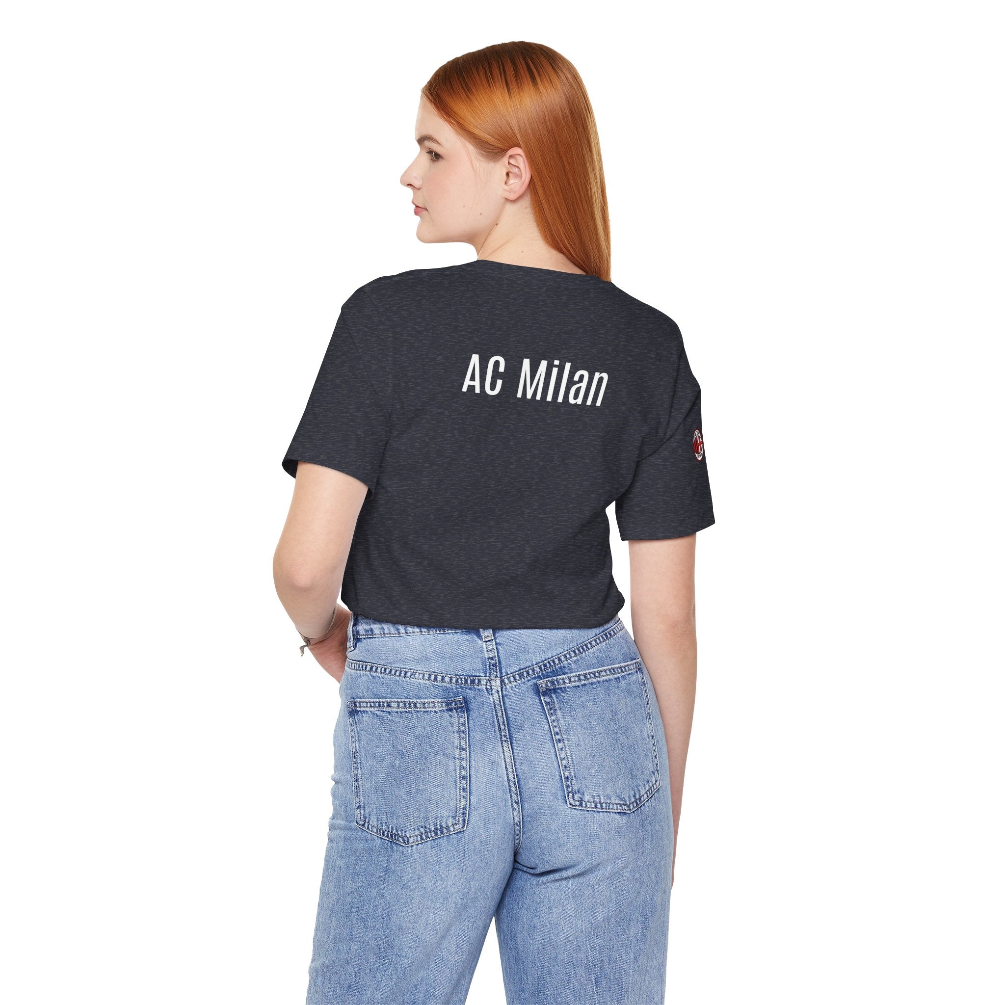 AC Milan Crest T-Shirt Minimal Soccer Tee with 'AC Milan' Back Print