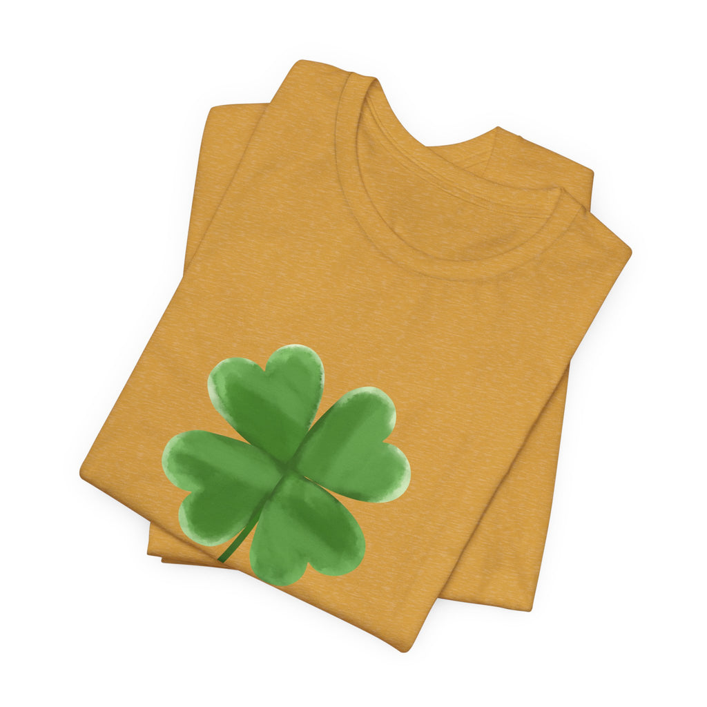 Green Four-Leaf Clover T-Shirt  Lucky Shamrock Tee