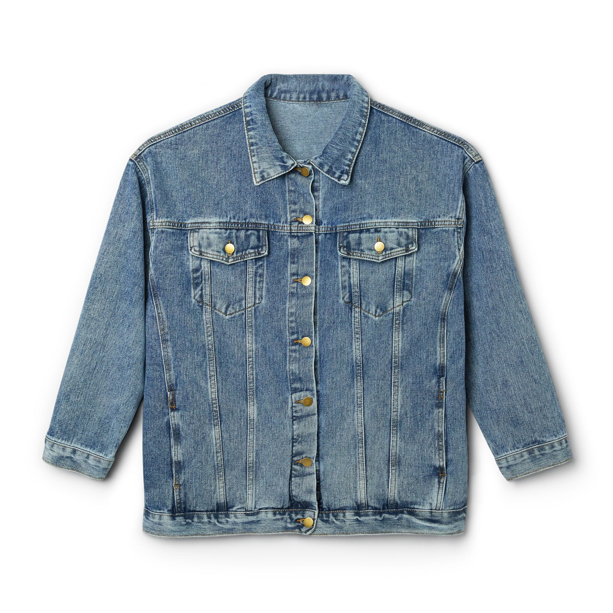 Women's Denim Jacket Vintage New York Embroidered Jean Jacket