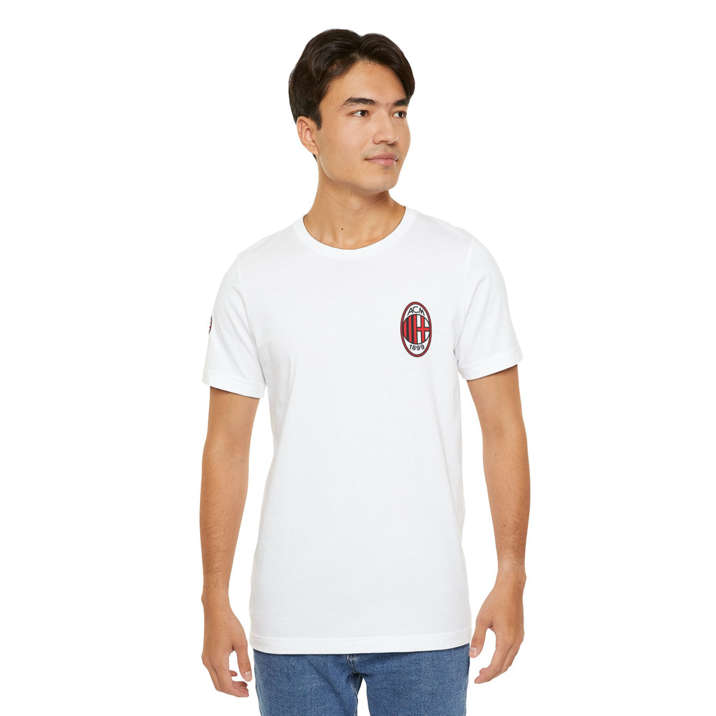 AC Milan Crest T-Shirt Minimal Soccer Tee with 'AC Milan' Back Print