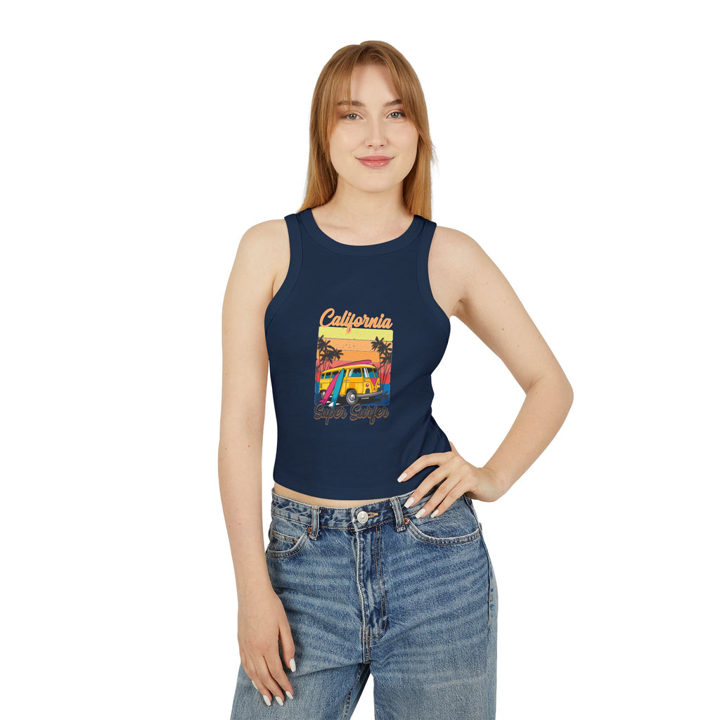 California Surf Van Racer Tank Top Retro Beach Graphic