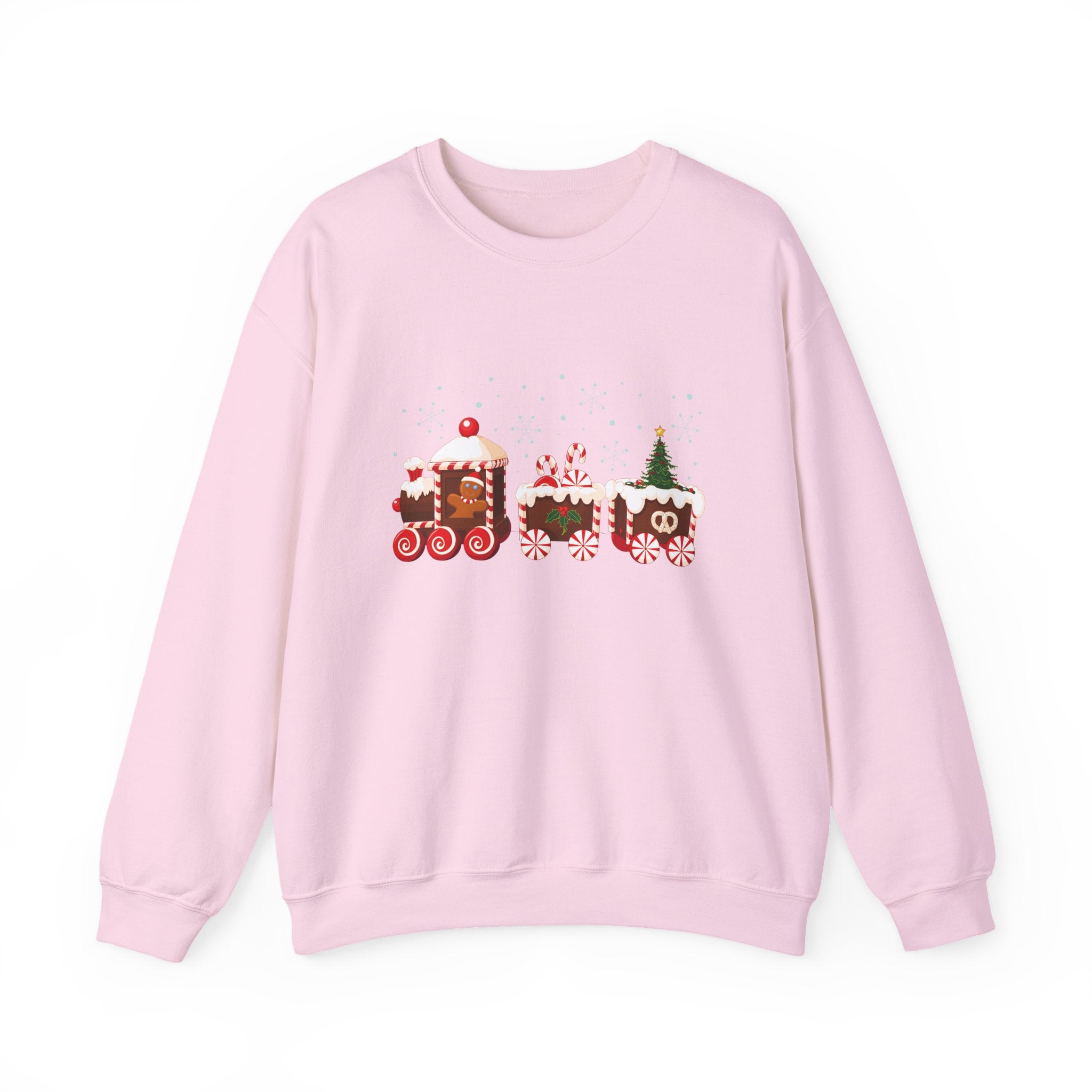 Gingerbread Train crewneck sweatshirt | Merry Christmas back print