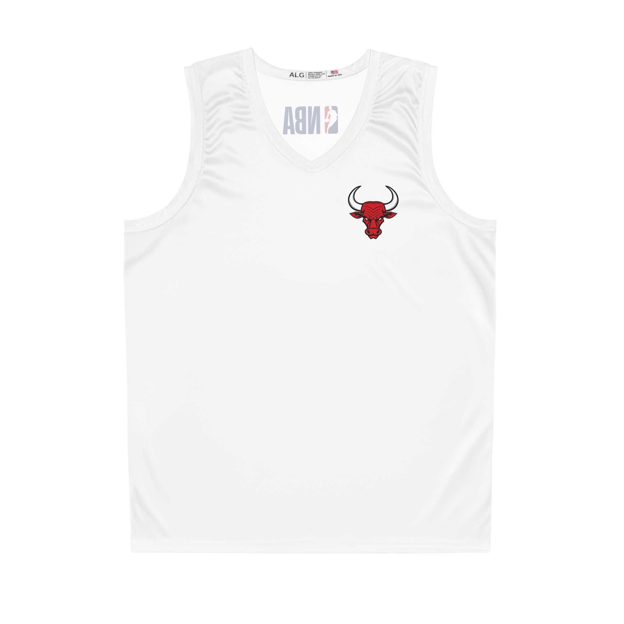 Chicago Bulls White NBA Basketball Jersey — Bull Head Chest Logo