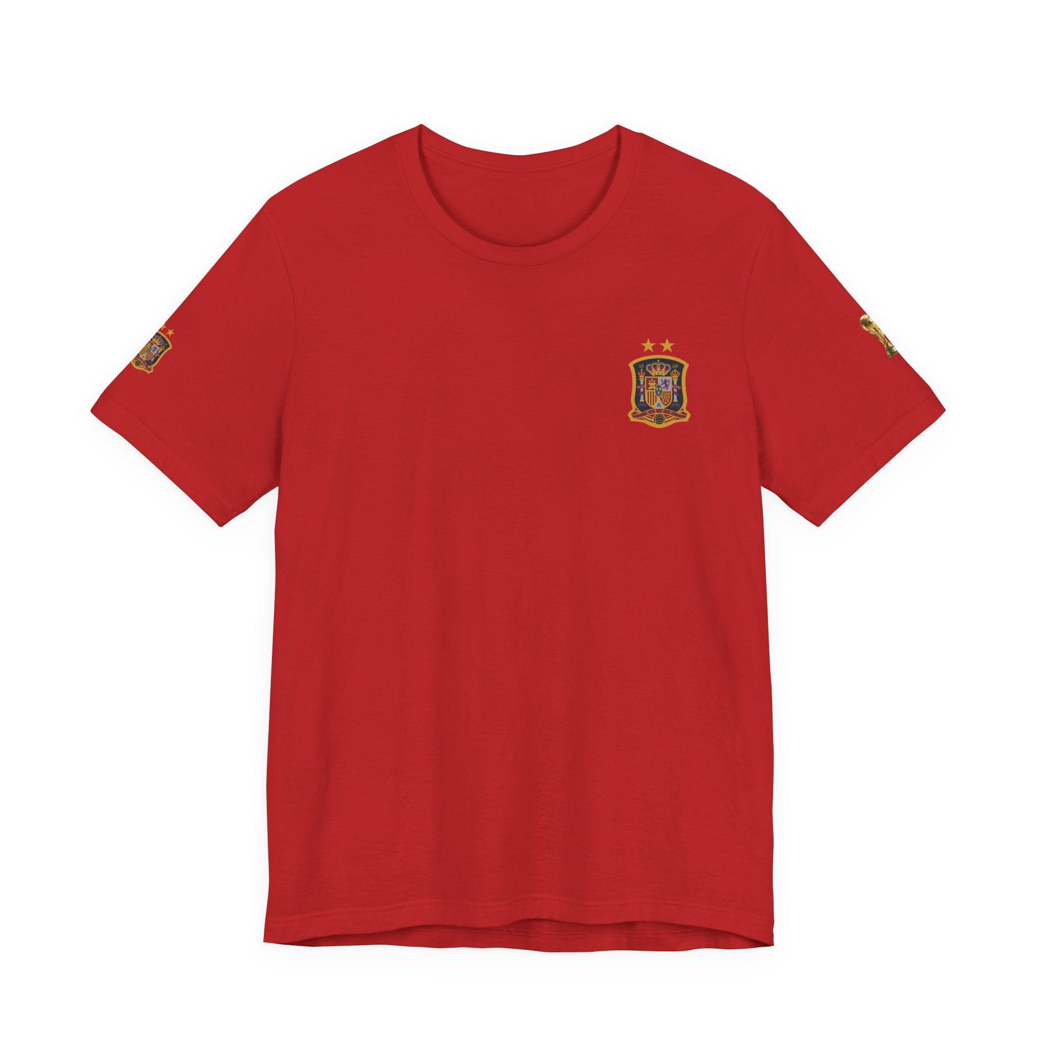 World Cup Trophy Soccer Tee  Spain Crest Short Sleeve