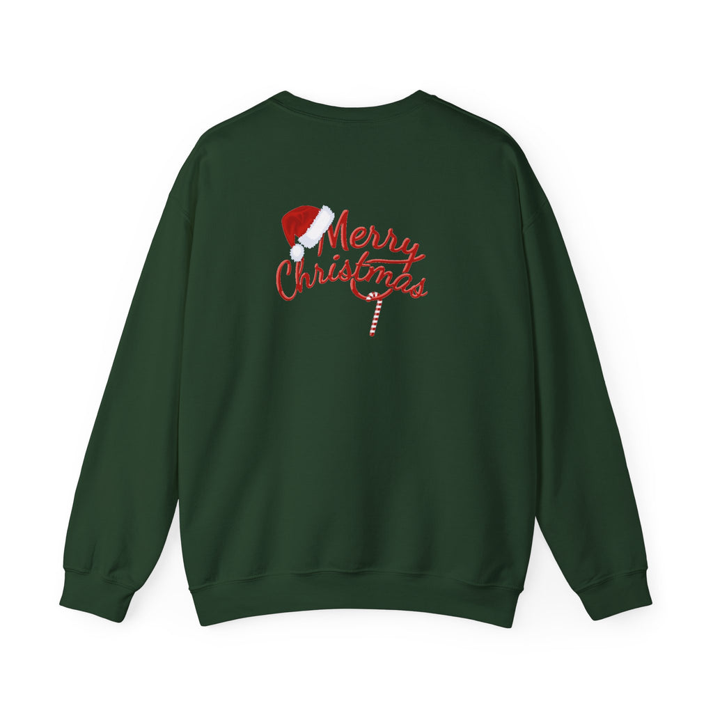 Gingerbread Train crewneck sweatshirt | Merry Christmas back print
