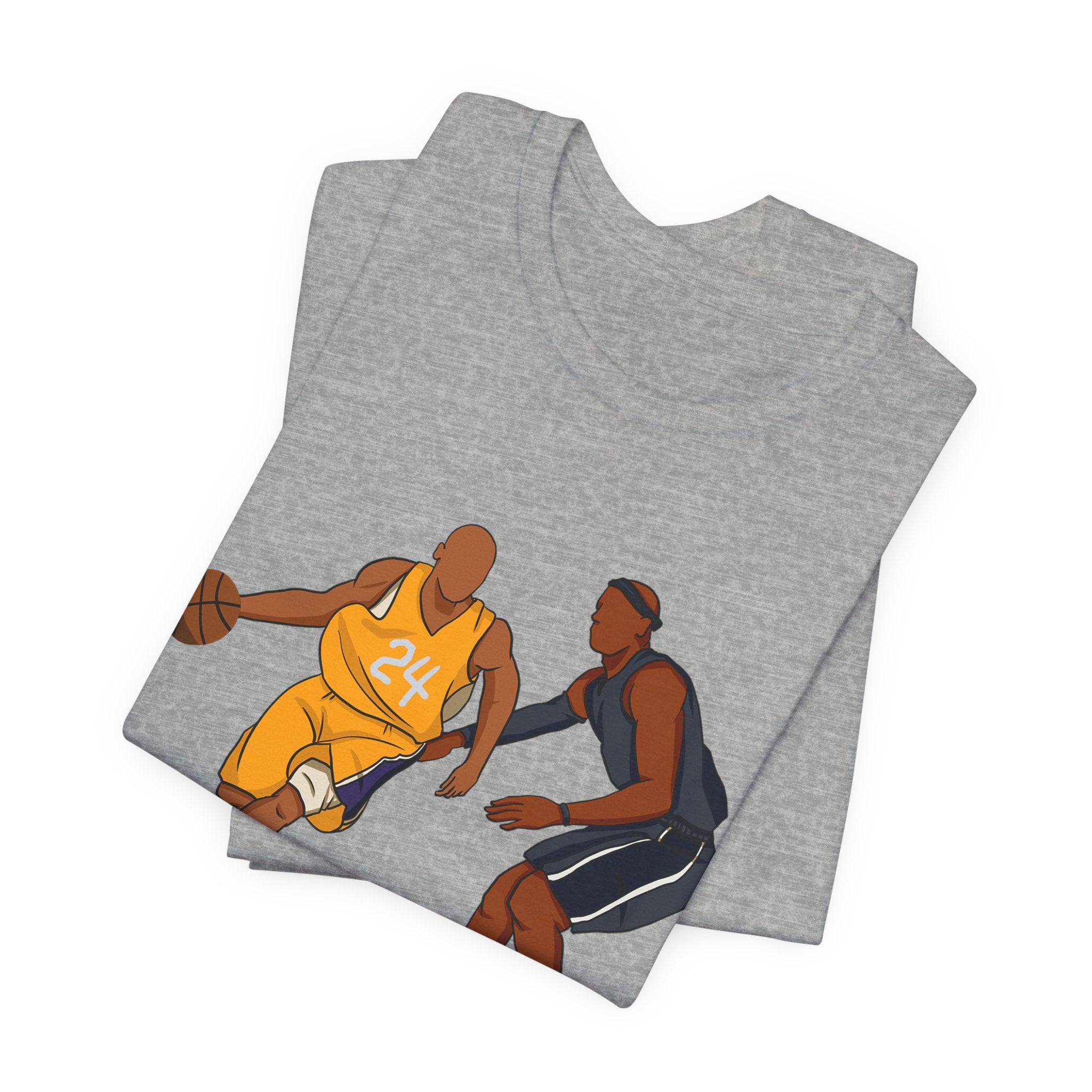 Basketball Players Tee Dribble Defender Court Illustration