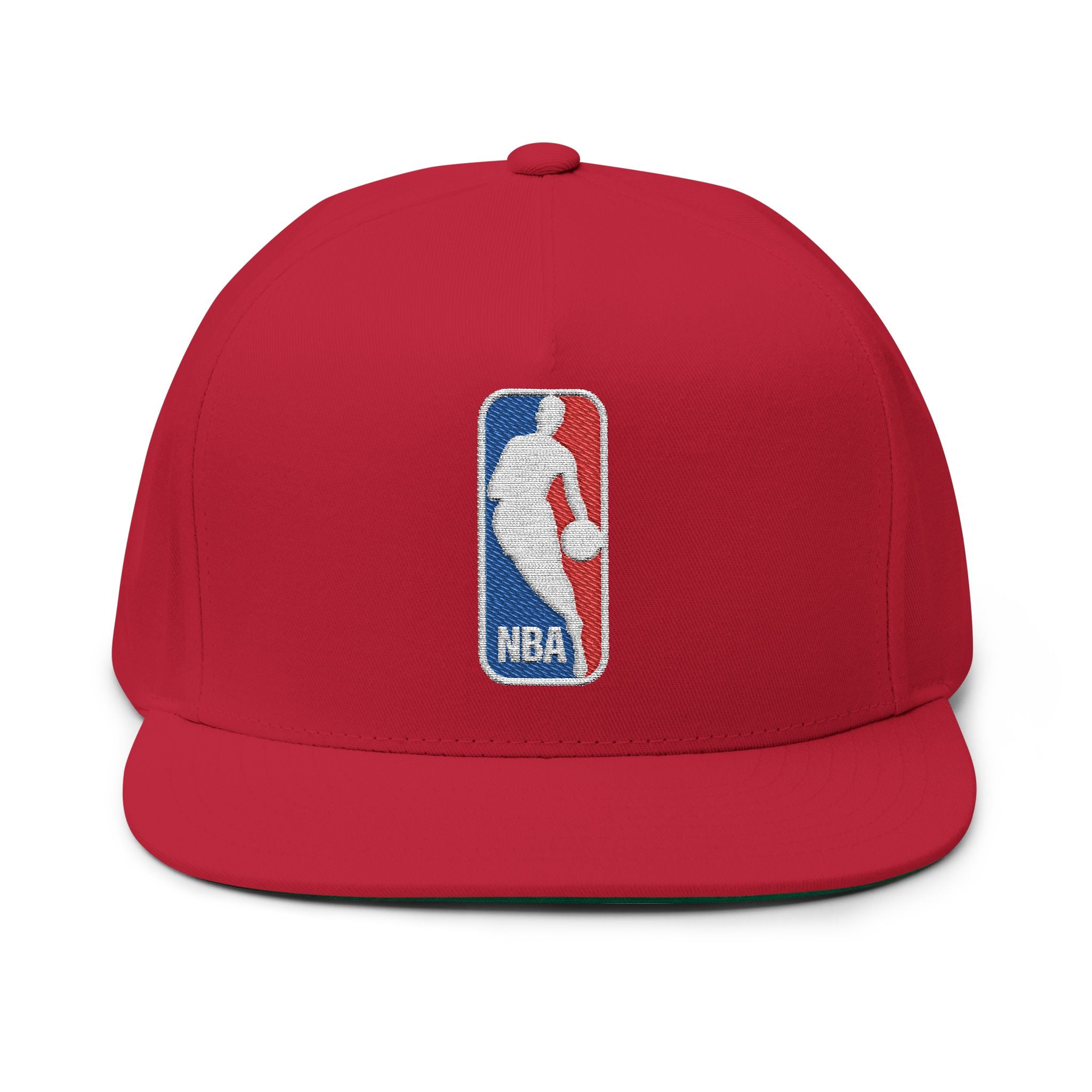 Embroidered NBA Logo Flat Bill Cap Snapback Basketball Hat