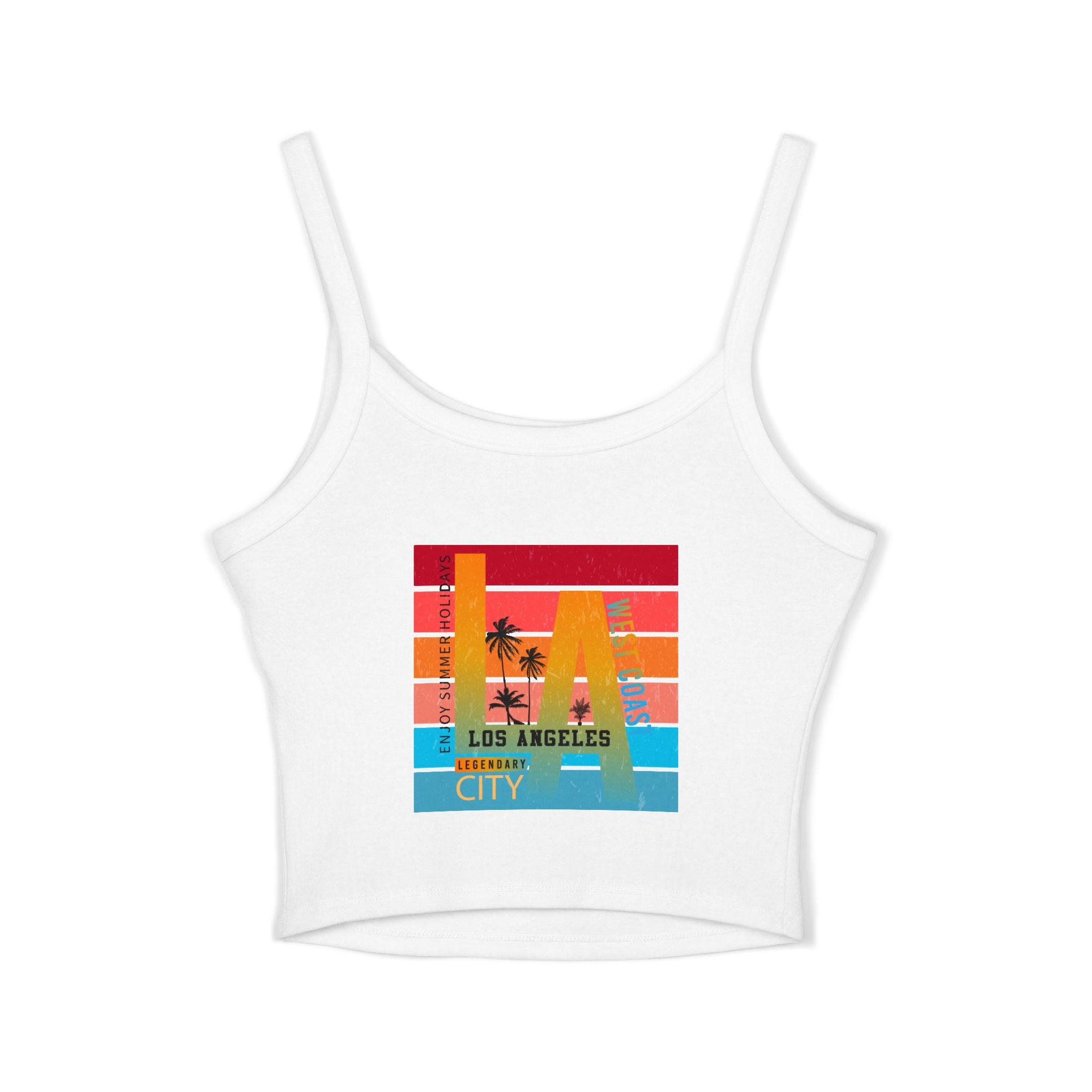 Surfing Woman Spaghetti Strap Tank Top  Woman Surfing on a Surfboard