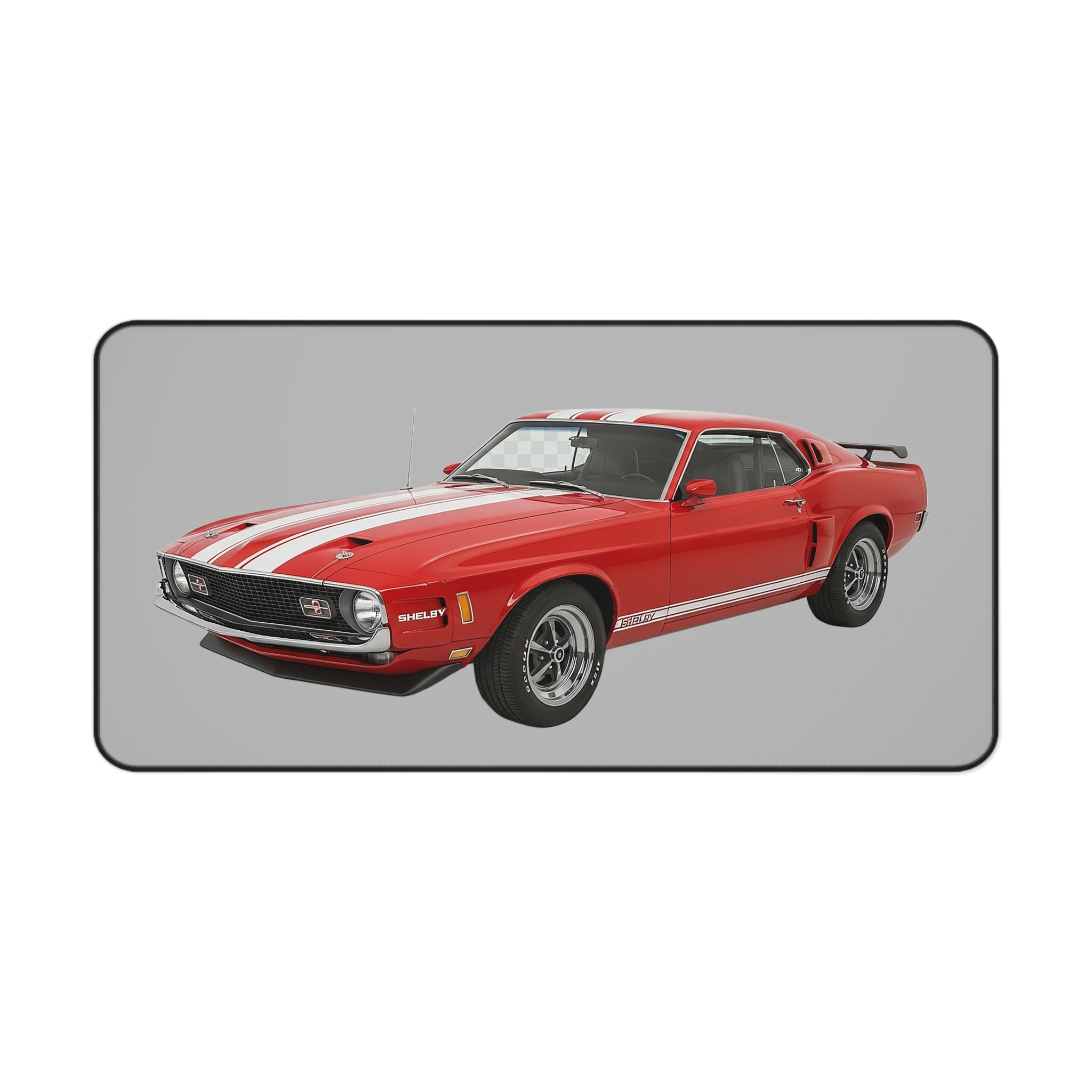 Classic Red Mustang Desk Mat — Vintage Muscle Car Mouse Pad