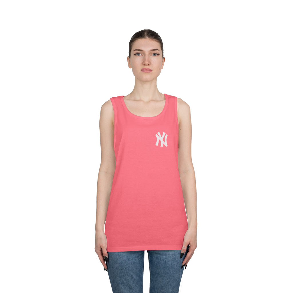 NYC Brooklyn Tank Top  Minimal Yankees Logo Front, Red NYC Back Streetwear