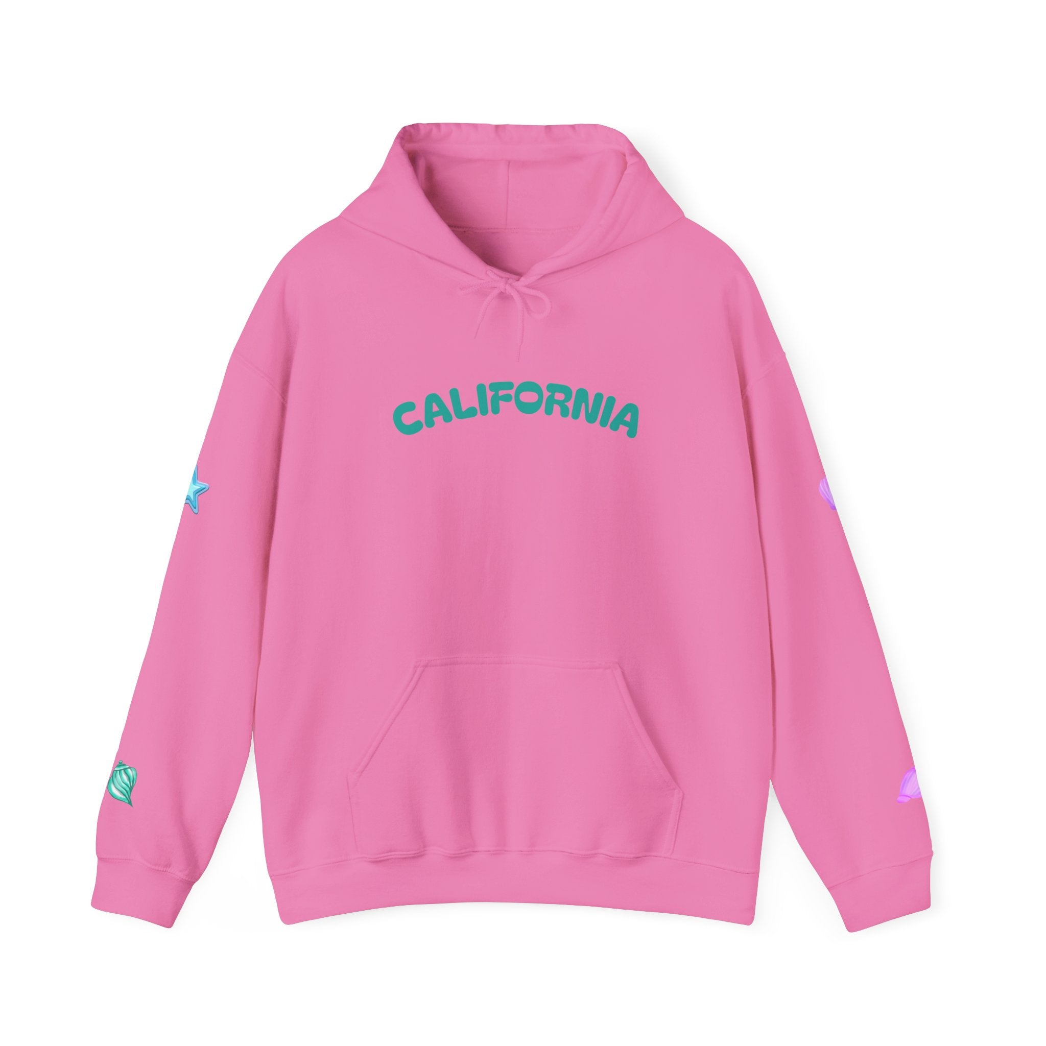 California Palm Tree Hoodie Beach Island Graphic, Sleeve Icons