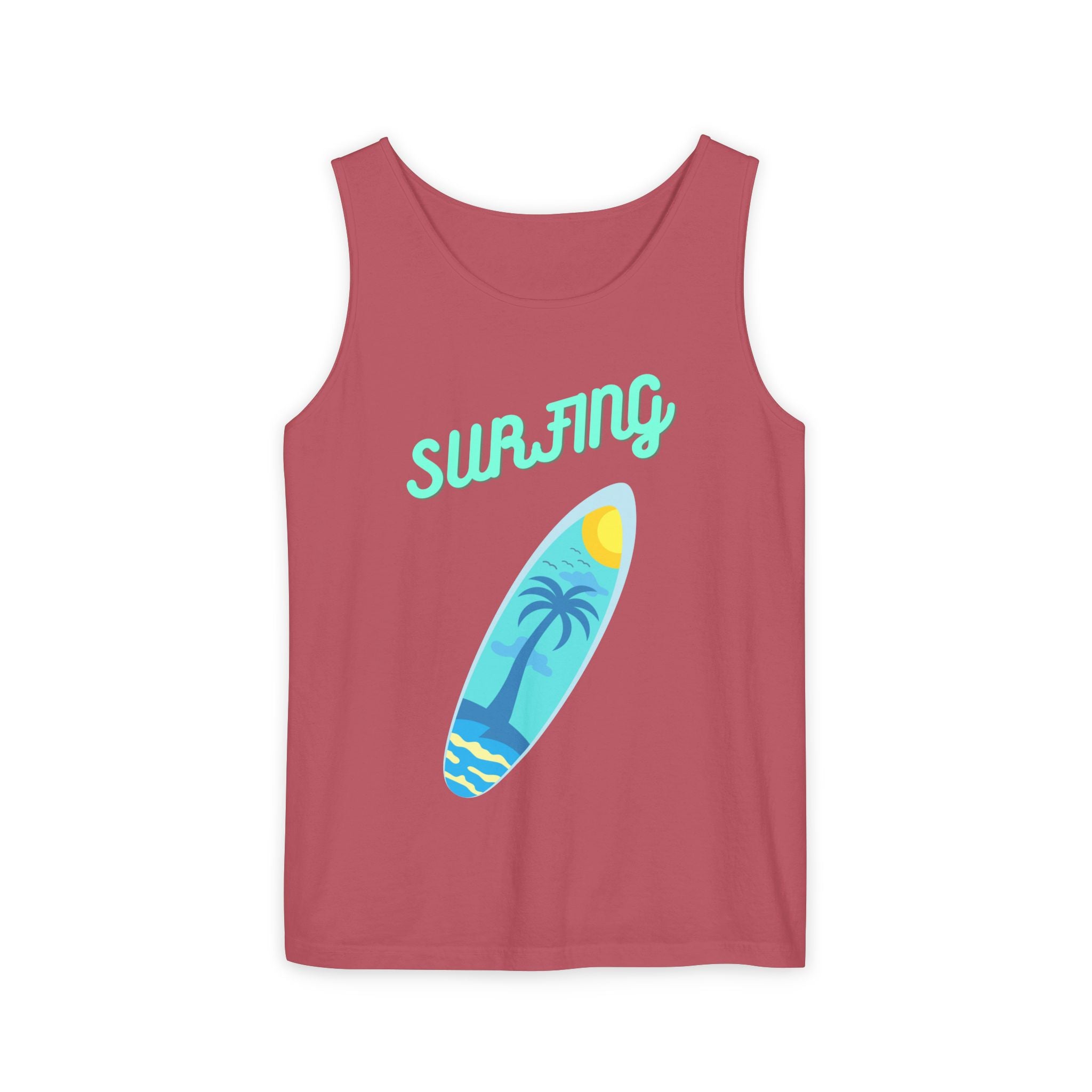 Surfing Graphic Tank Top Tropical Surfboard Beach Vibes