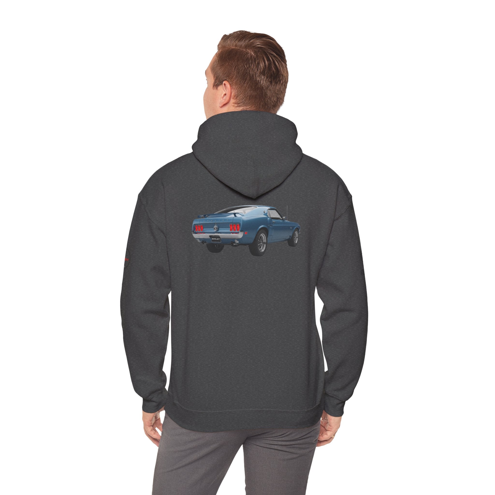 Classic Mustang Hoodie  Vintage Blue Pony Car Pullover