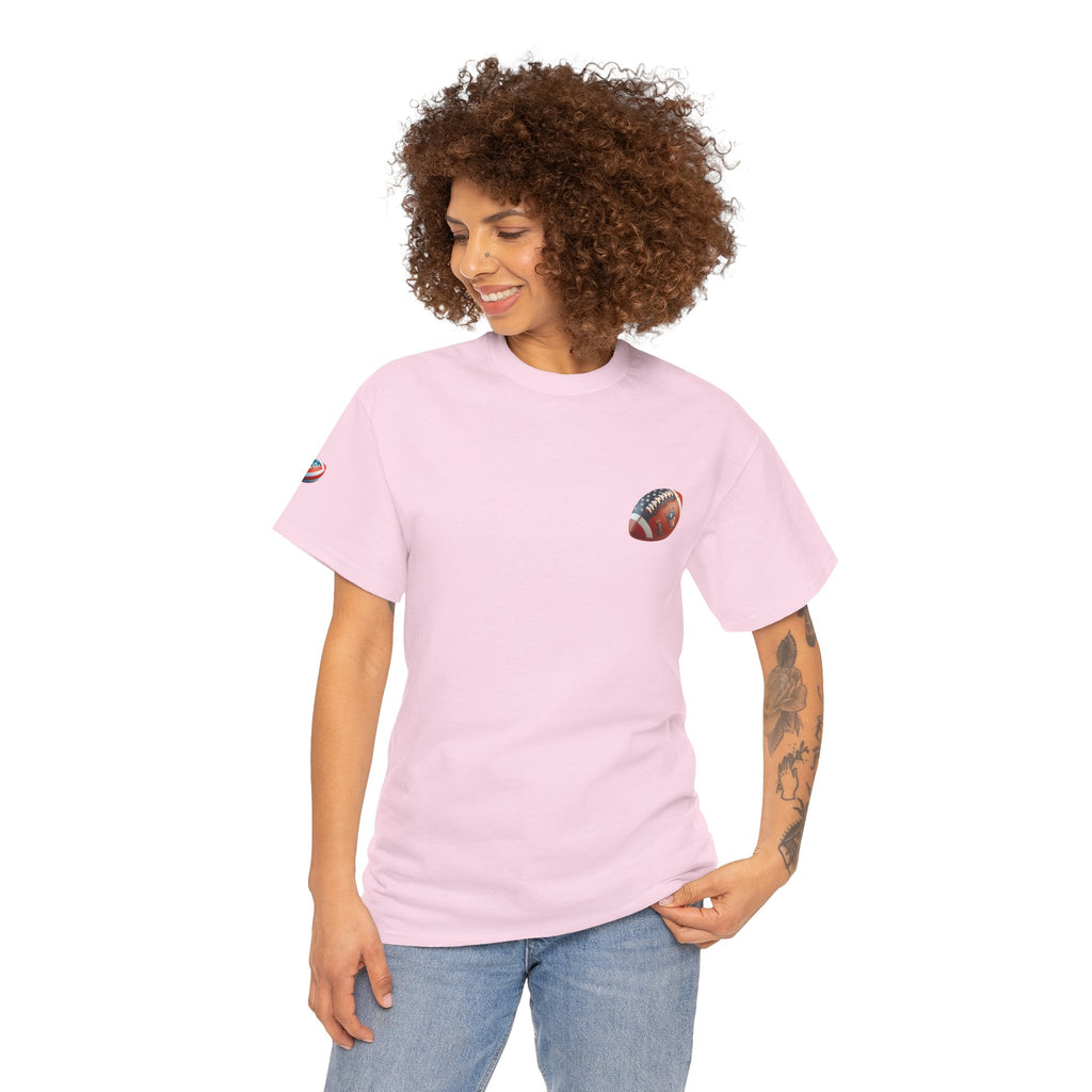 Skull Helmet Football Tee — Grunge Athletic Graphic T‑Shirt