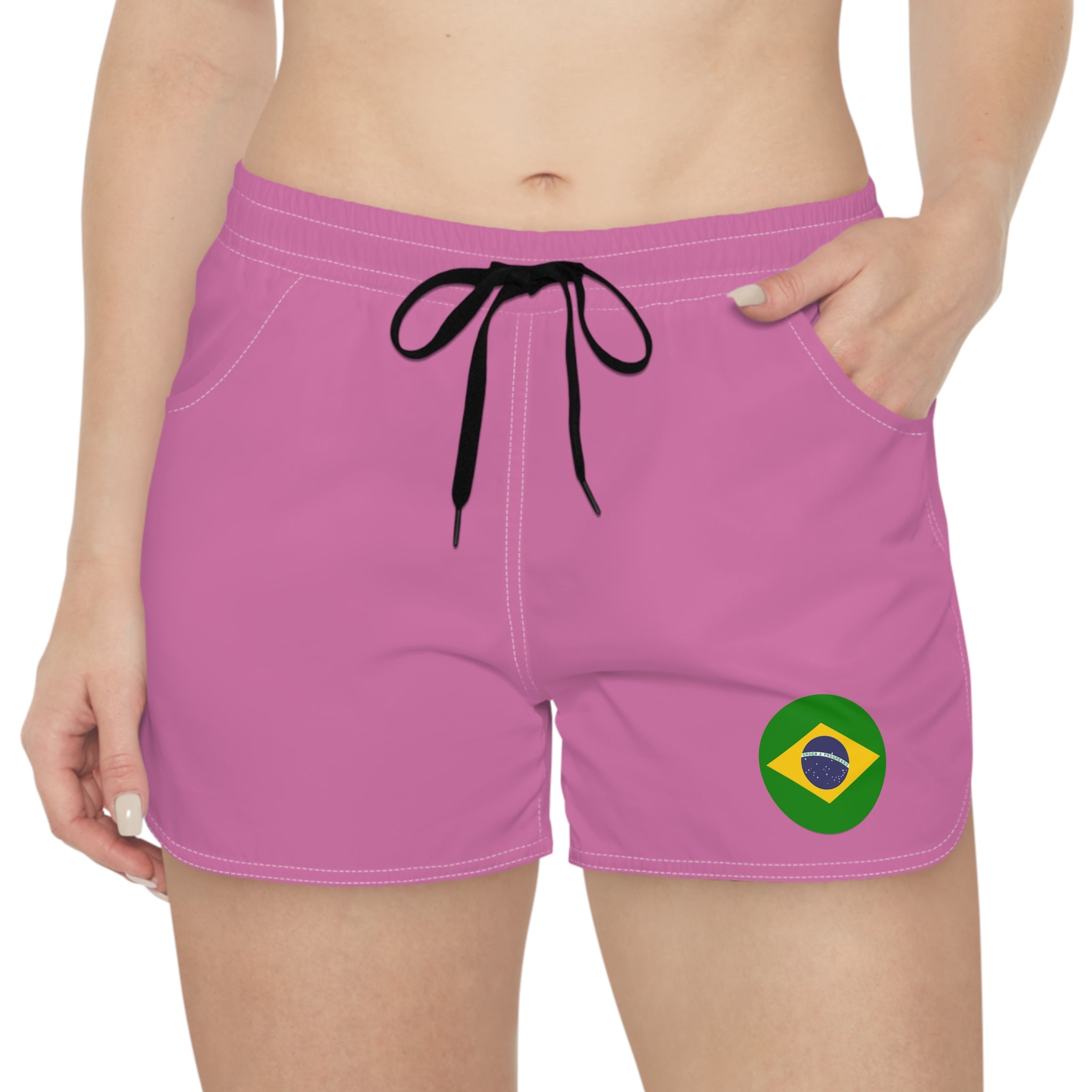 Brazil Flag Pink Women's Casual Shorts  Sporty Beach & Workout AOP