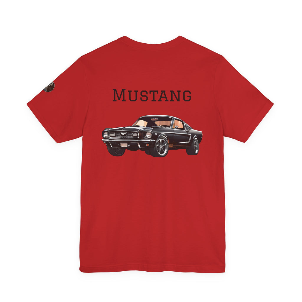 Black Mustang Horse and Classic Mustang Car Tee | Vintage Muscle Car Shirt