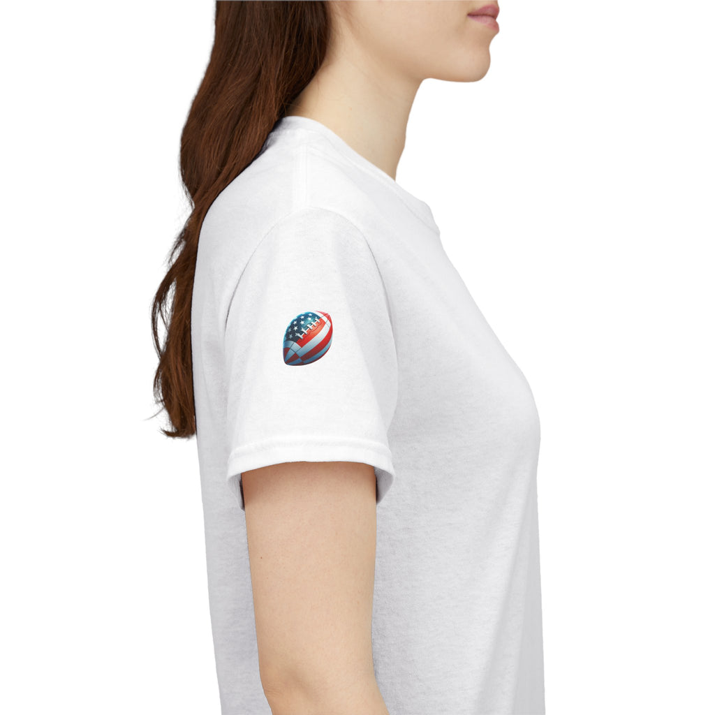 Skull Helmet Football Tee — Grunge Athletic Graphic T‑Shirt