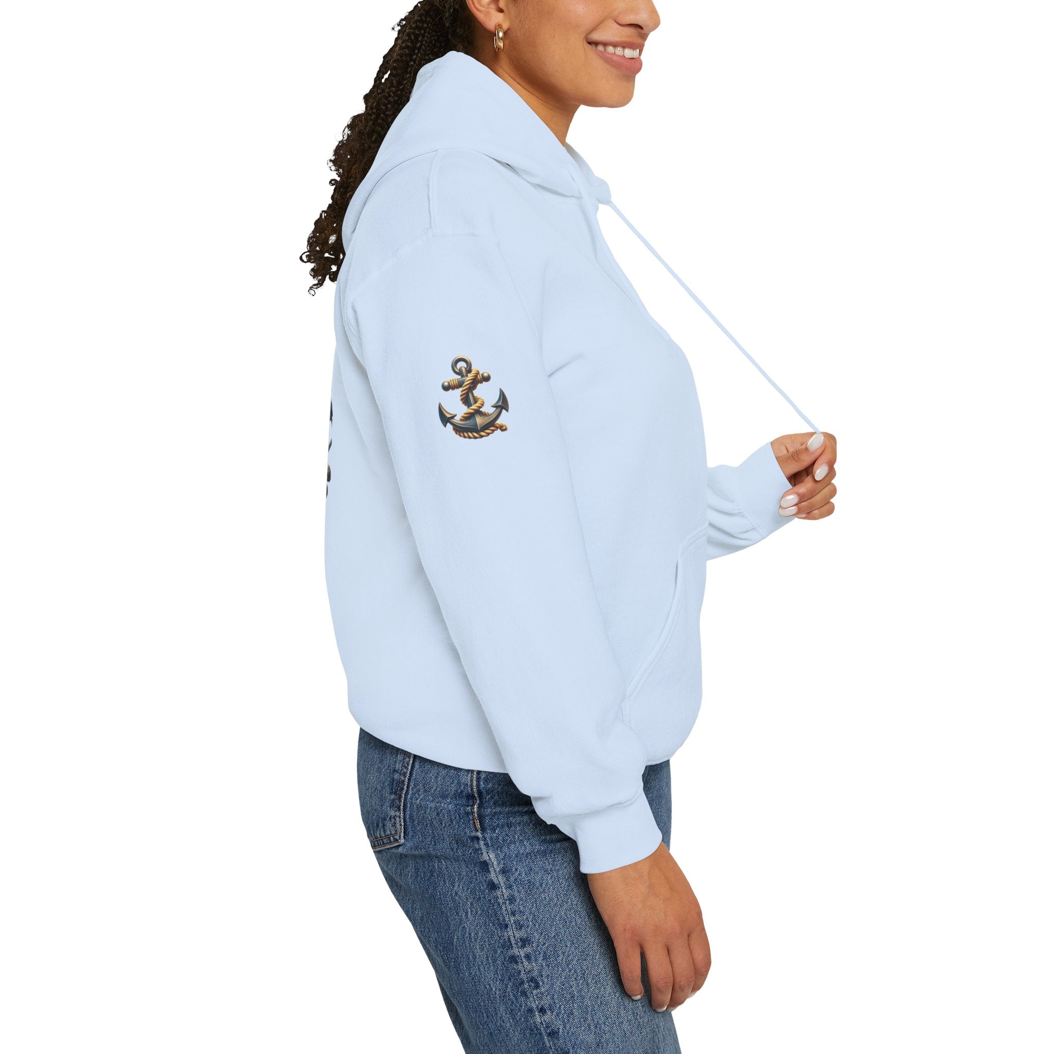 Pirate Skull Anchor Hoodie  Nautical Skull & Crossbones Pullover