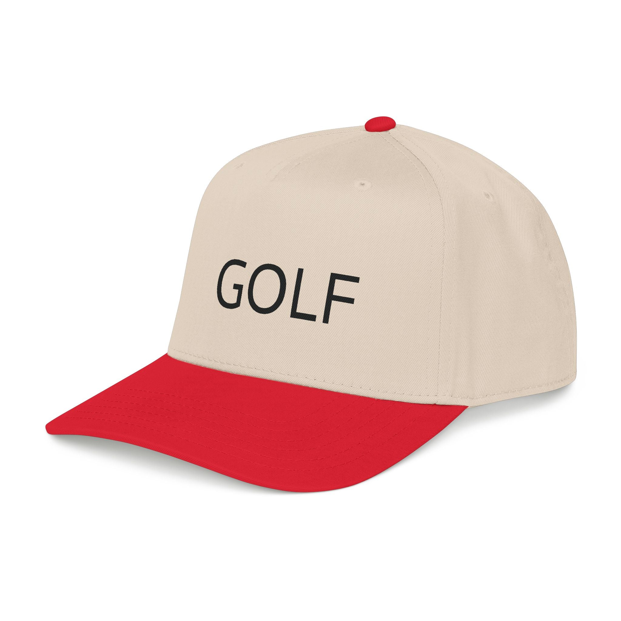 Golf Embroidered Mid Profile Cap — Classic Two-Tone Golf Hat