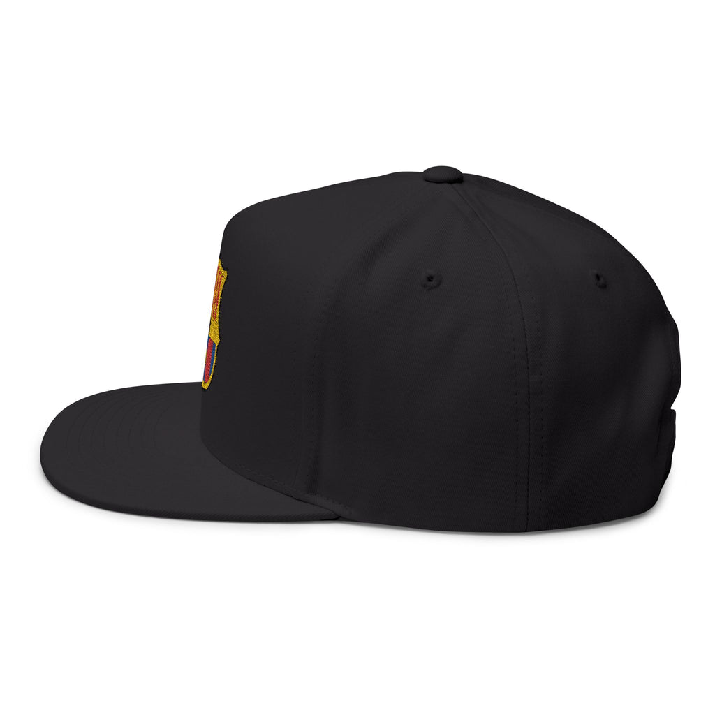 Embroidered Football Crest Flat Bill Cap  Snapback Soccer Hat