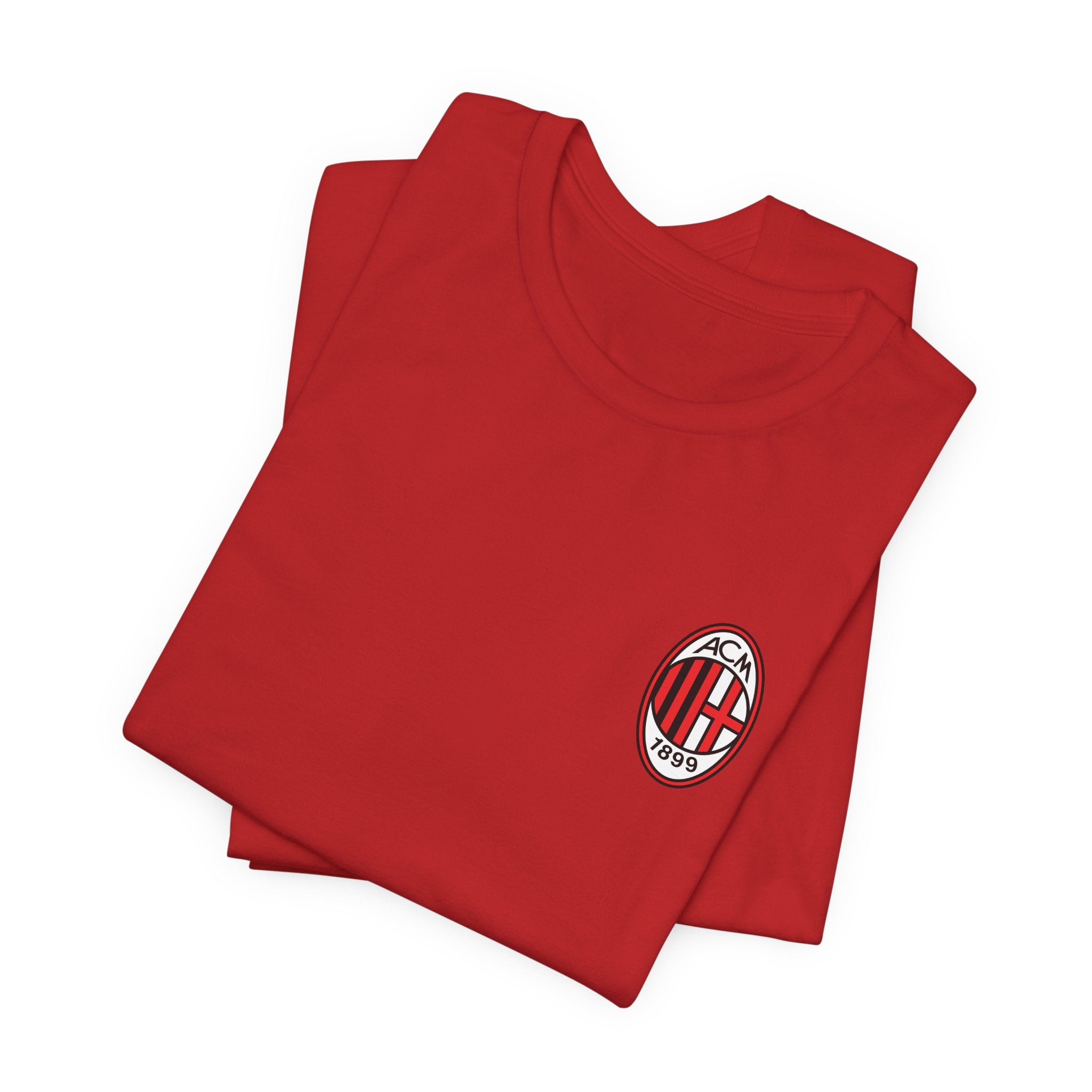 AC Milan Crest T-Shirt Minimal Soccer Tee with 'AC Milan' Back Print