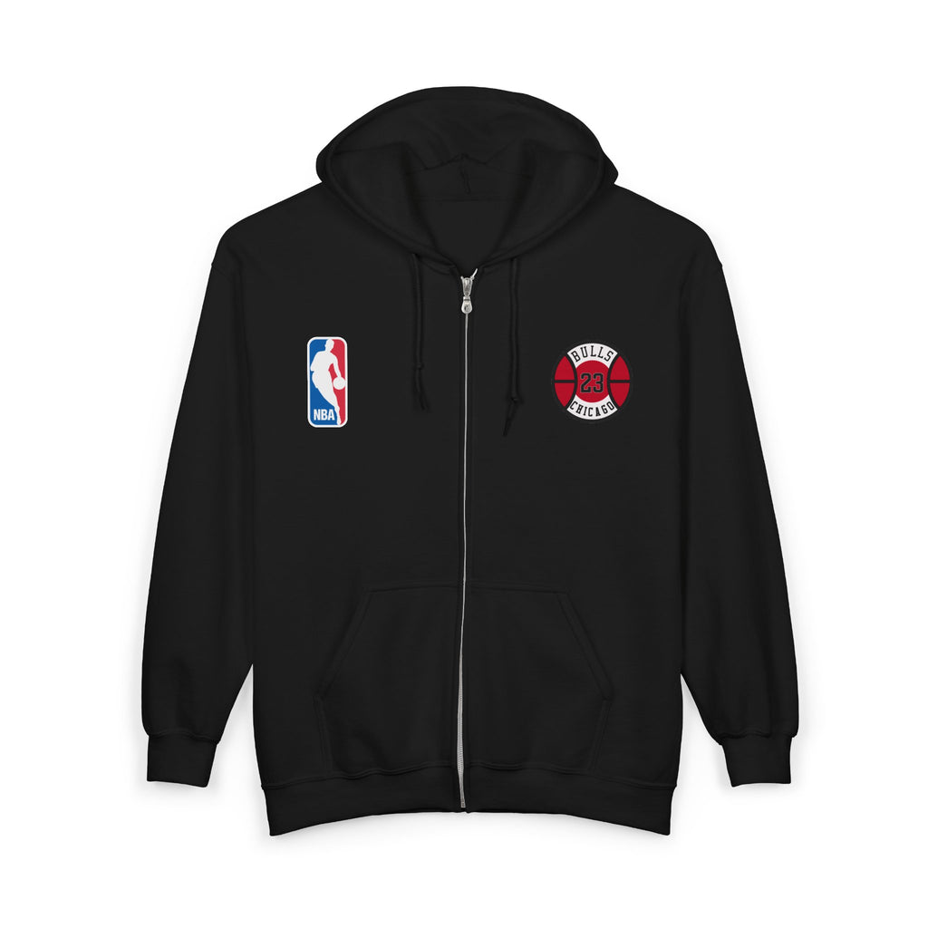 Distressed NBA Logo Hoodie | Full Zip Hooded Sweatshirt