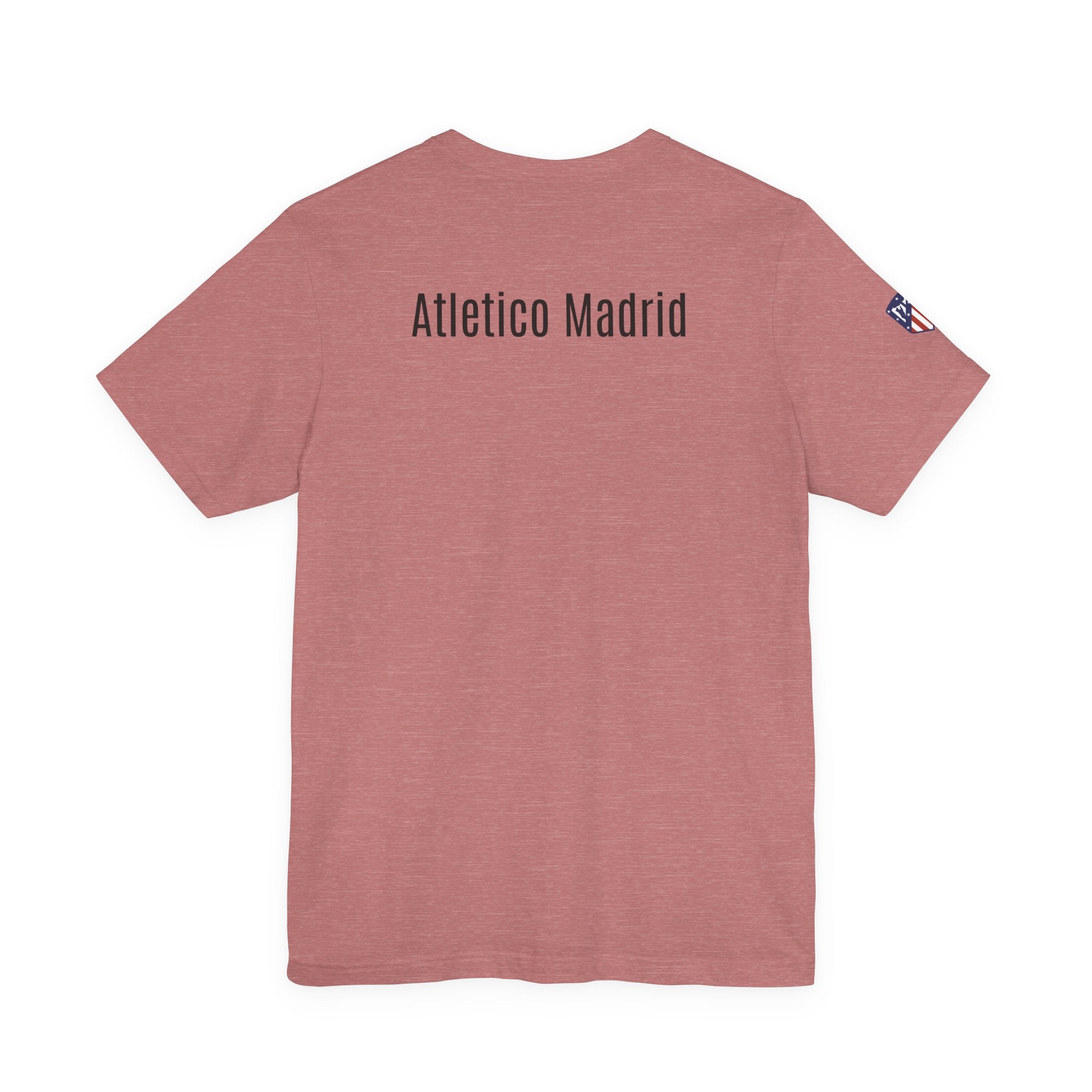 Atletico Madrid Shield T-Shirt Front Chest & Sleeve Logo Soccer Tee