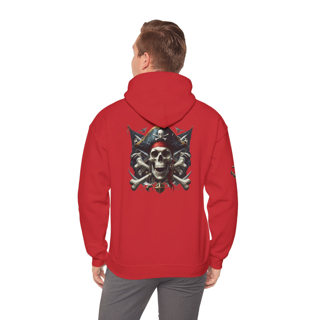 Pirate Skull Anchor Hoodie  Nautical Skull & Crossbones Pullover