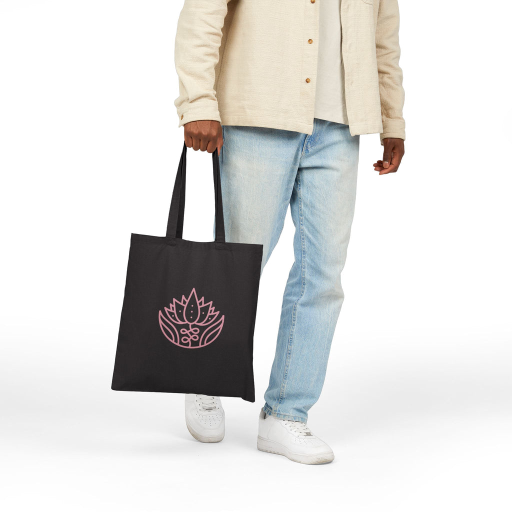 Yoga Lotus Tote Bag  Cotton Canvas Meditation Tote