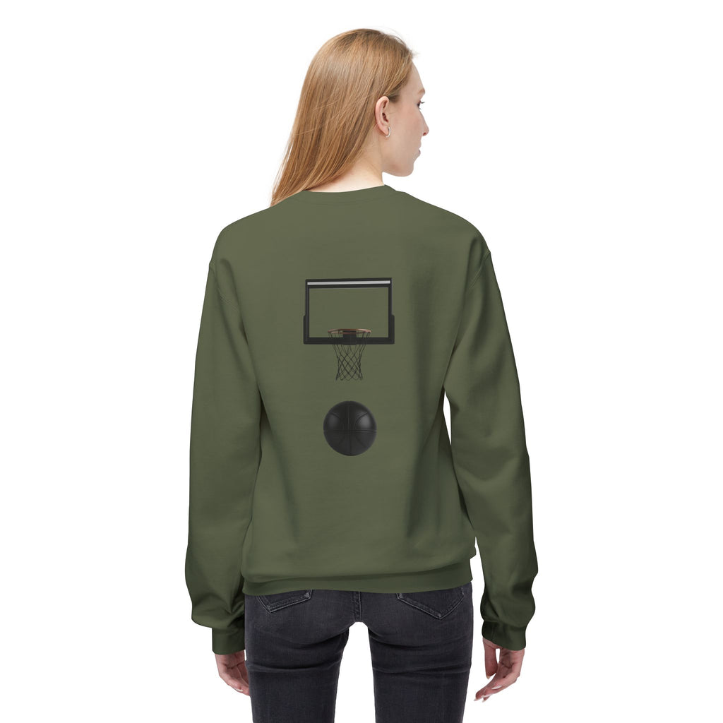 Basketball Players Sweatshirt Front Dribble Back Hoop Graphic