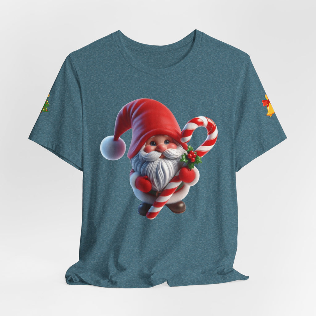 Candy Cane Gnome T-Shirt Christmas Santa Elf Tee