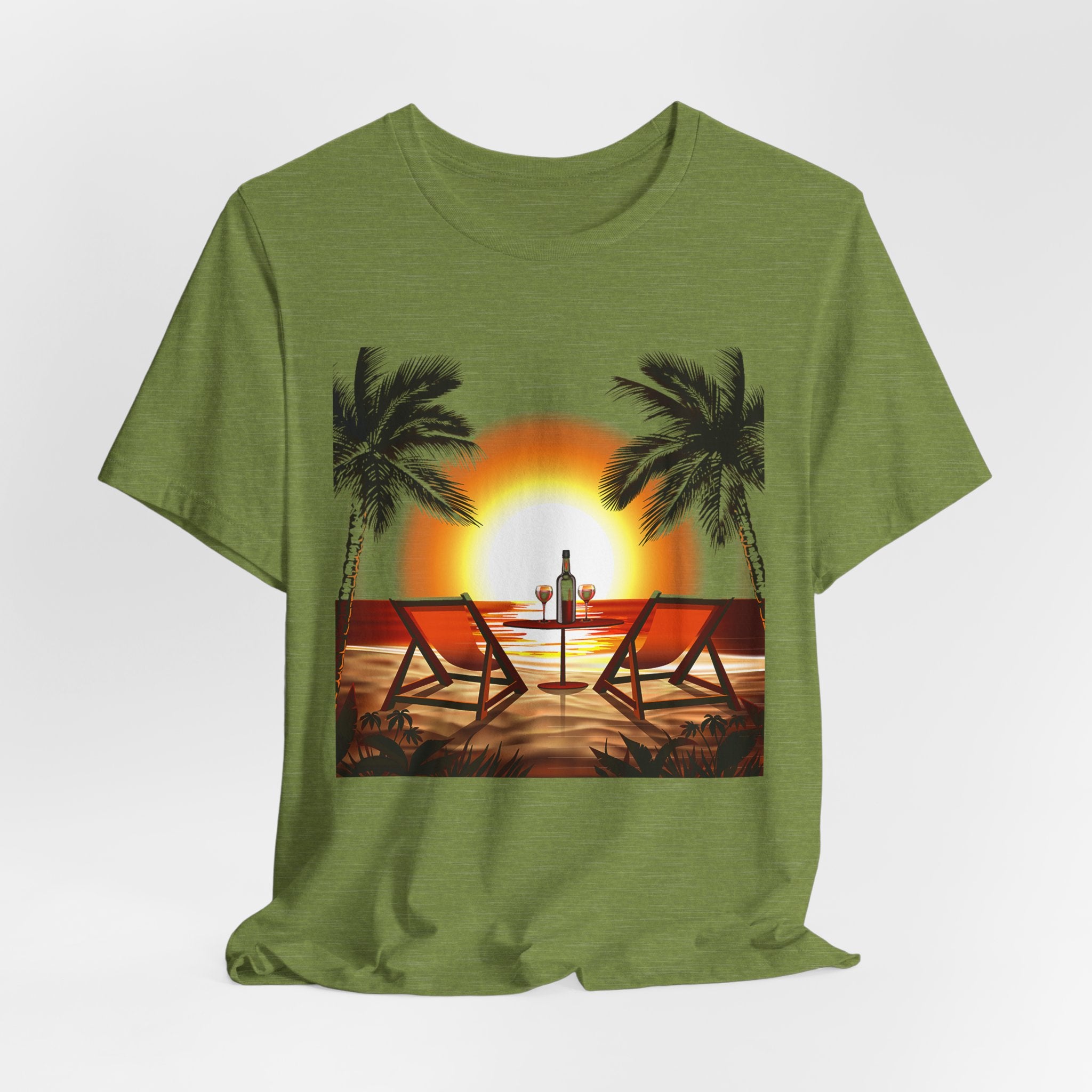 Beach Sunset with Palm Trees Tee Tropical Sunset T-Shirt