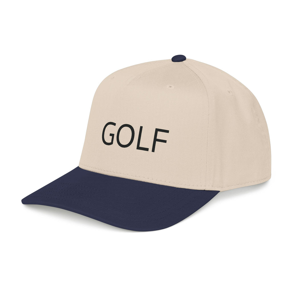 Golf Embroidered Mid Profile Cap — Classic Two-Tone Golf Hat