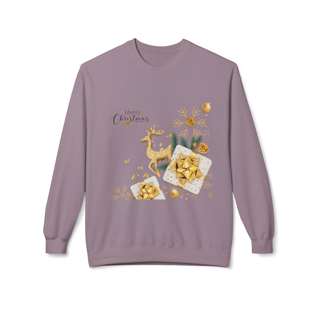 Gold Reindeer & Ornaments Christmas Crewneck Sweatshirt | Holiday Sweatshirt