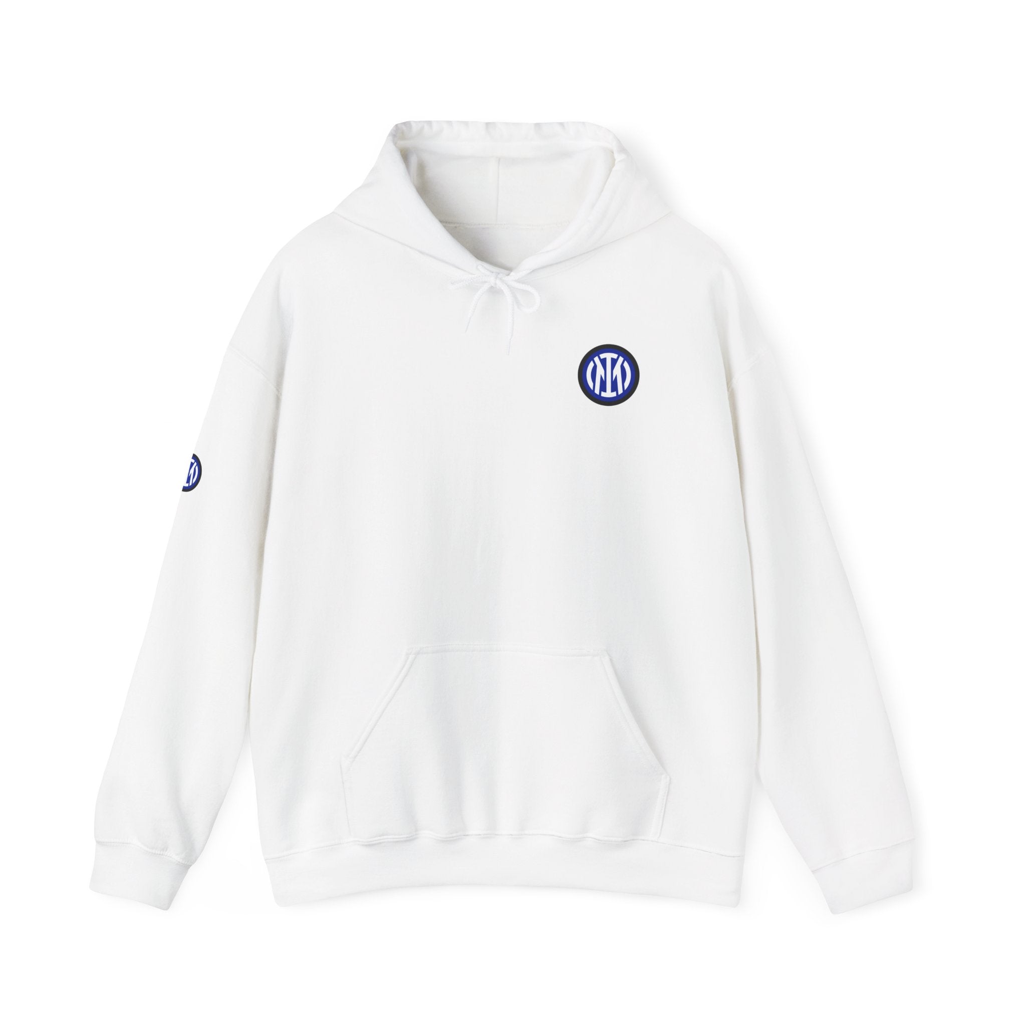 Inter Milan Logo Hoodie White Soccer Fan Pullover