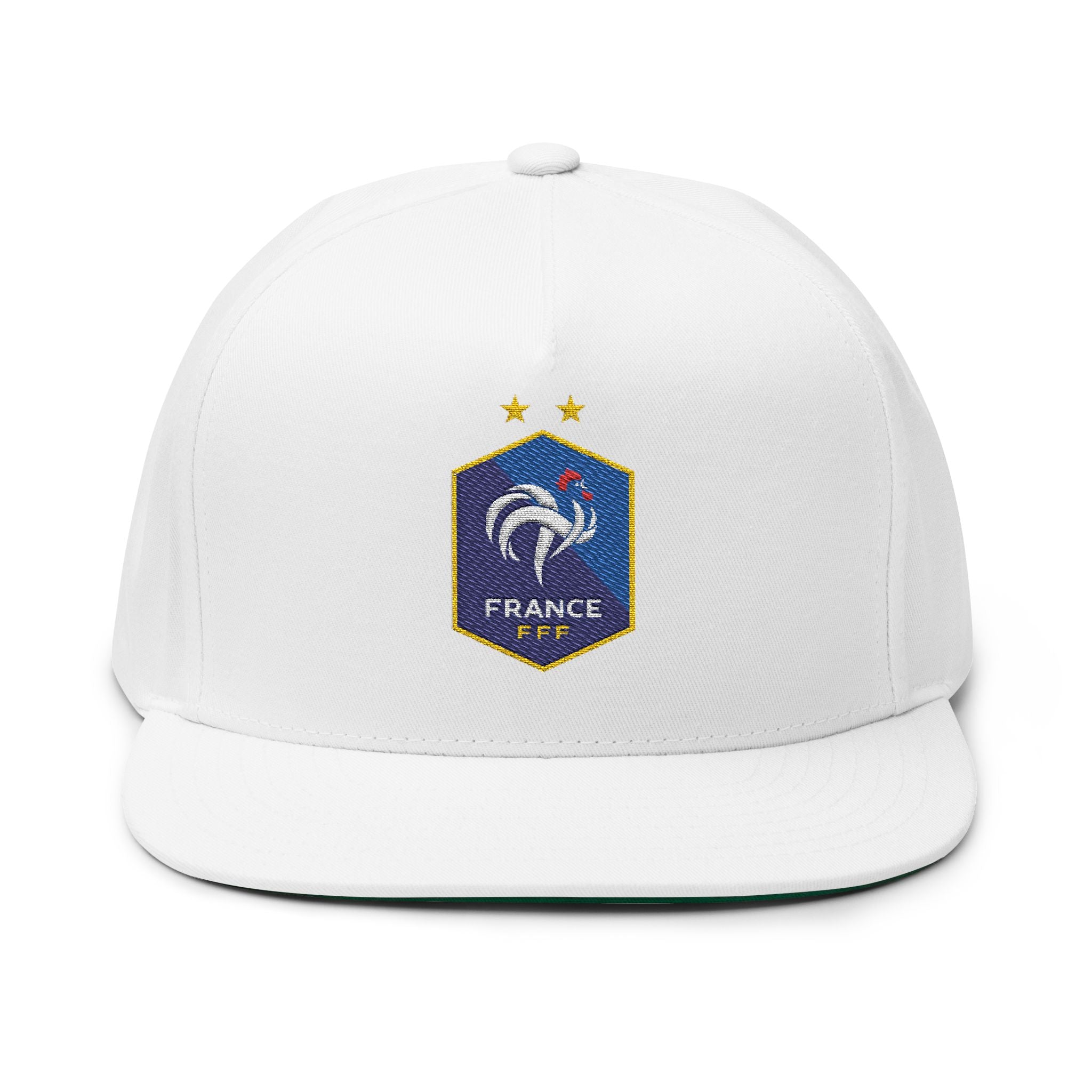 France Embroidered Flat Bill Cap Crest Snapback Hat