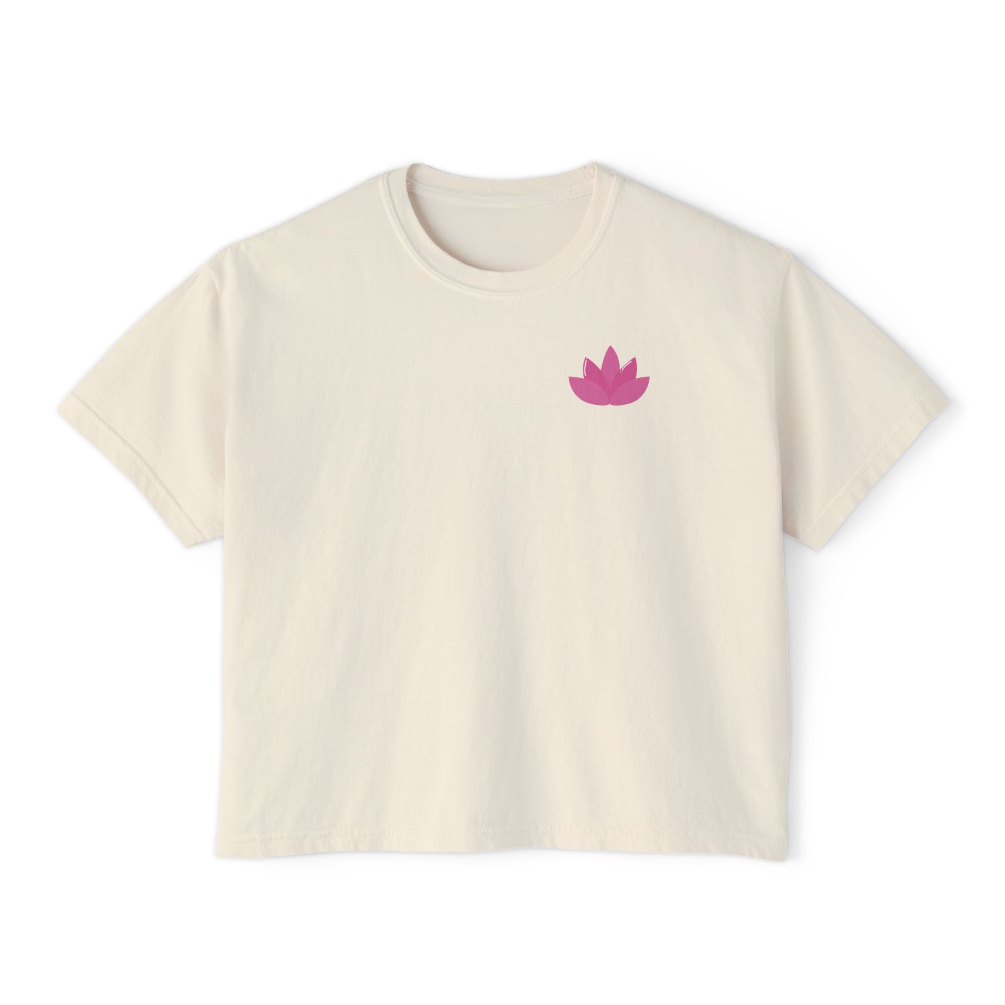 Yoga Time Women's Boxy Tee  Cute Lotus & Yoga Poses Graphic Shirt